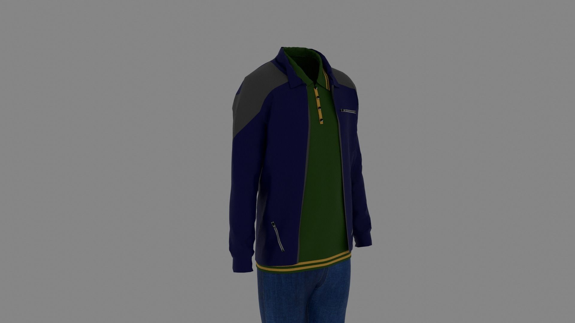 Man Clothes Low-poly 3D model_2