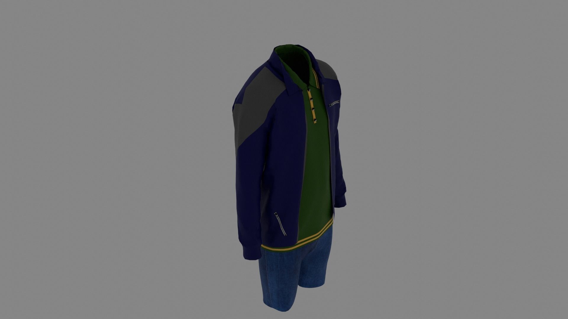 Man Clothes Low-poly 3D model_5