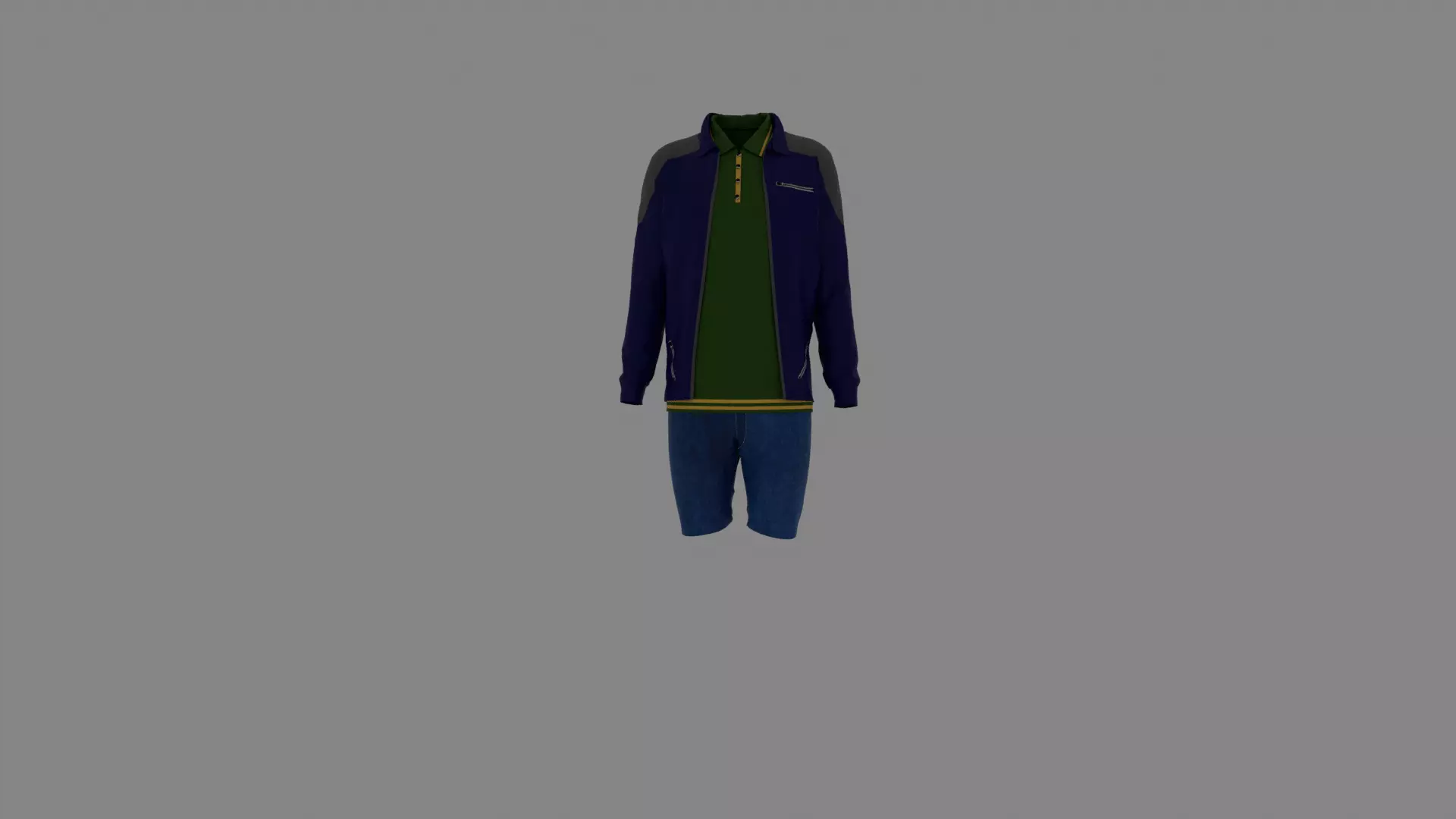 Man Clothes Low-poly 3D model_0