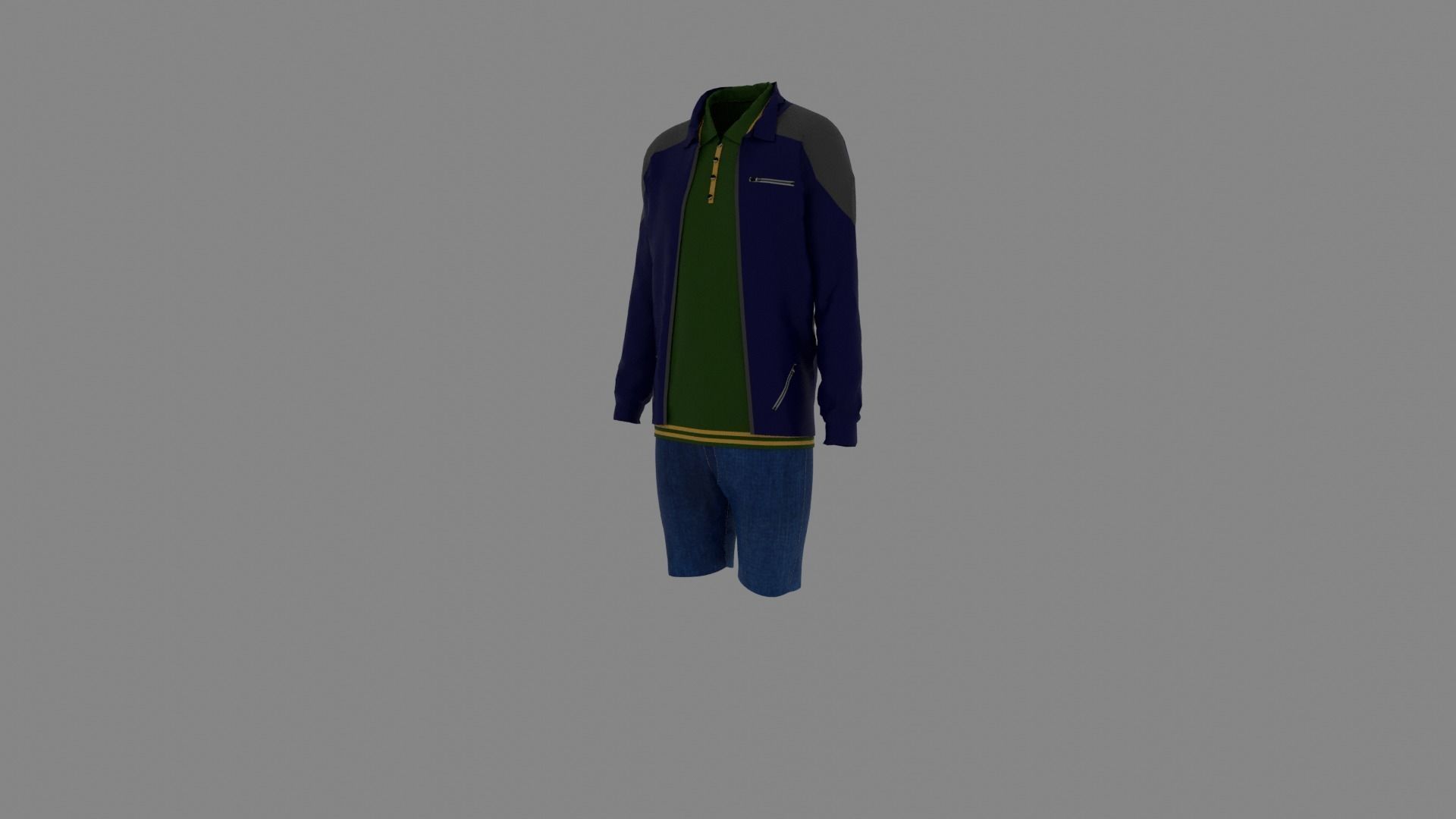 Man Clothes Low-poly 3D model_1