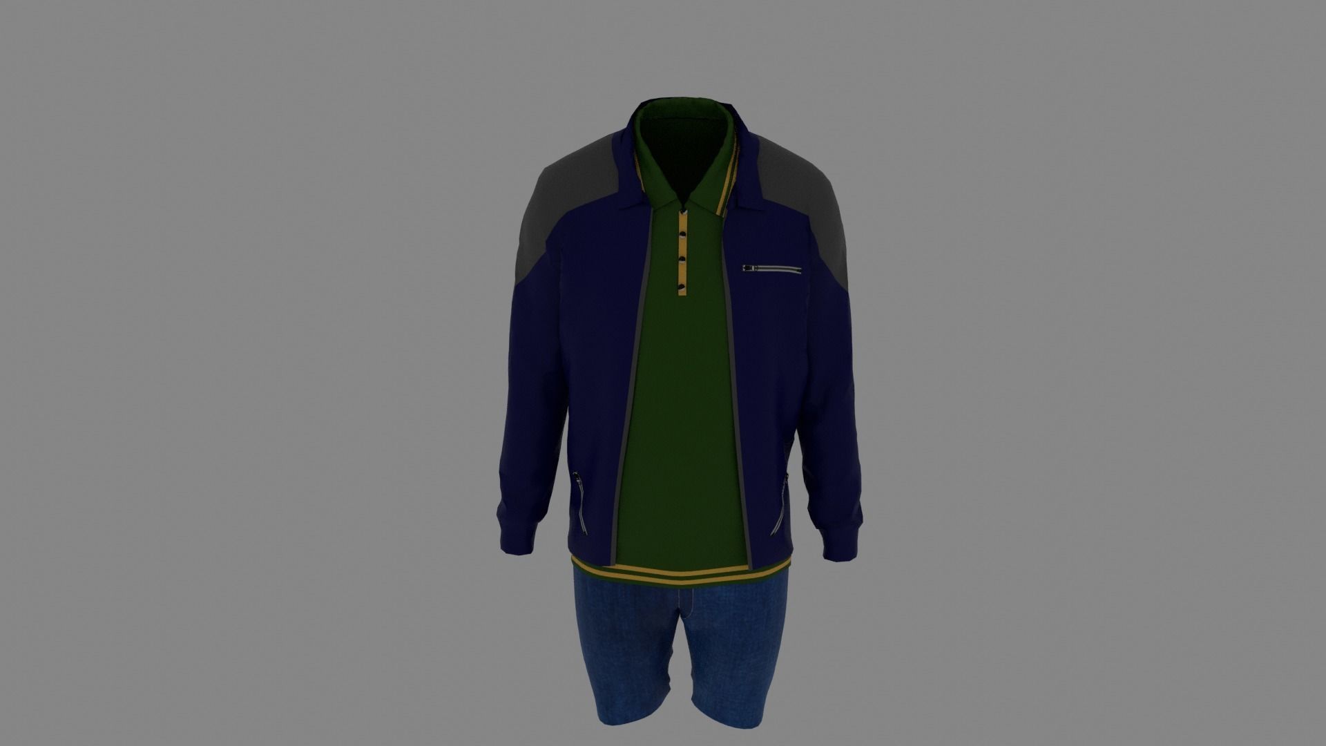 Man Clothes Low-poly 3D model_3