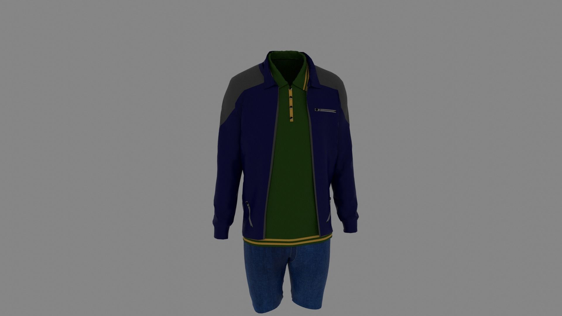 Man Clothes Low-poly 3D model_6