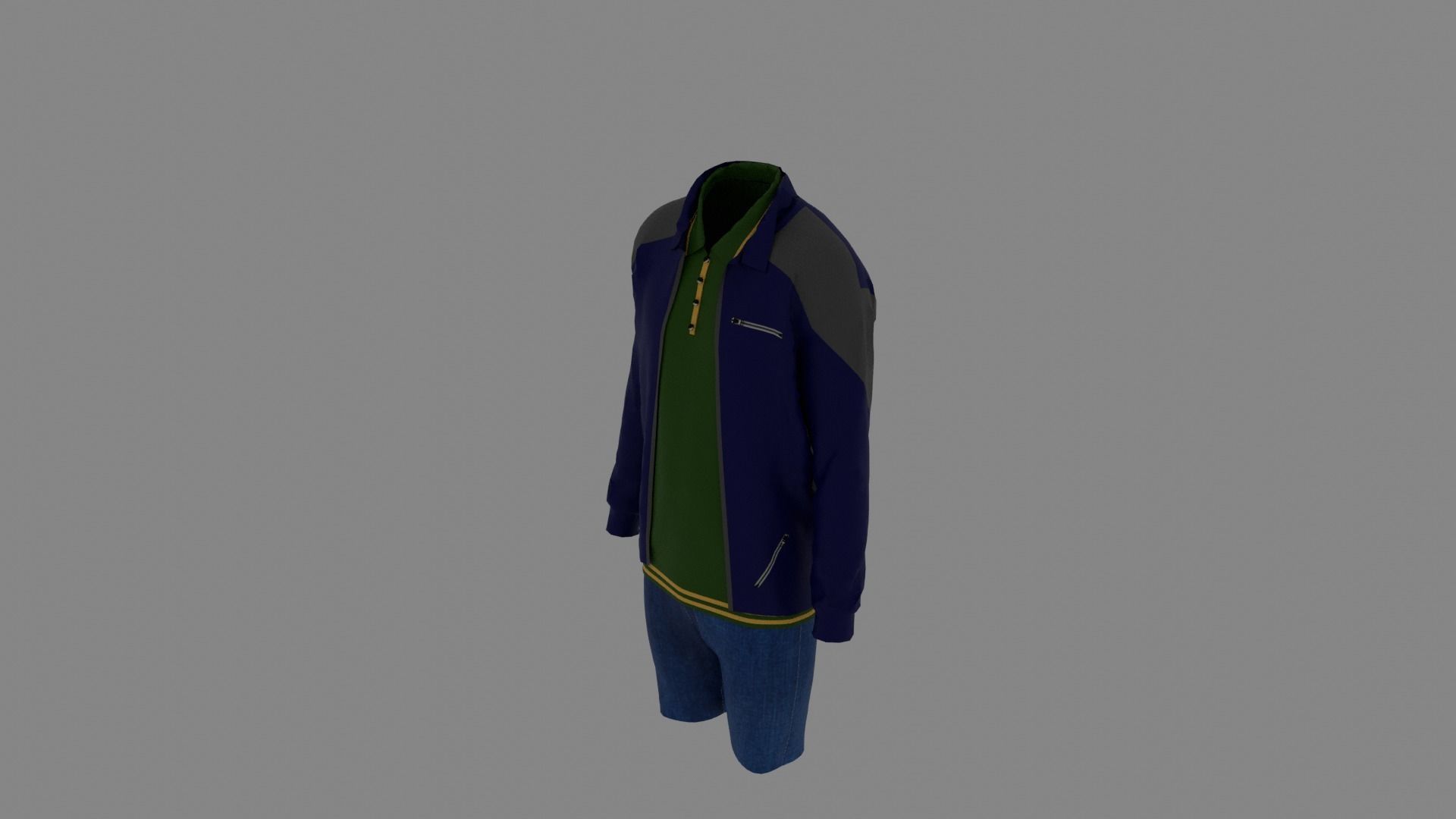 Man Clothes Low-poly 3D model_4