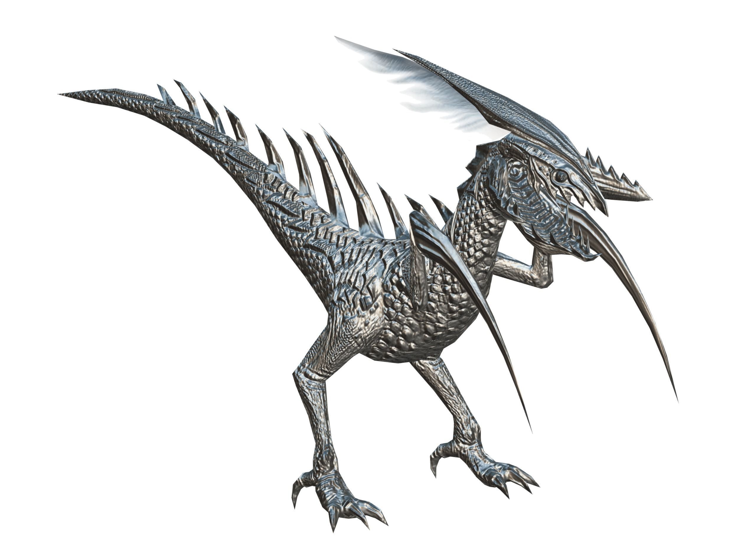 ow Poly Monster Red Alien Dino Low-poly 3D model_20