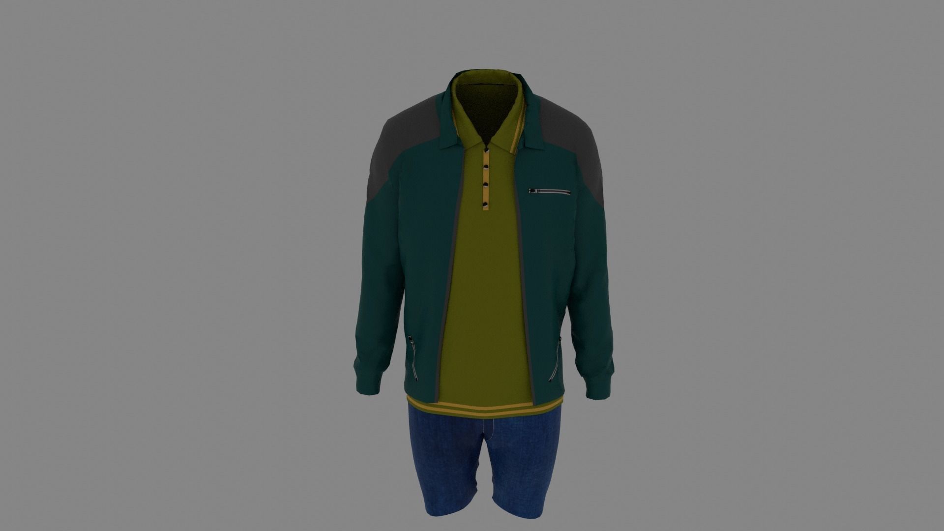Man Clothes Low-poly 3D model_3