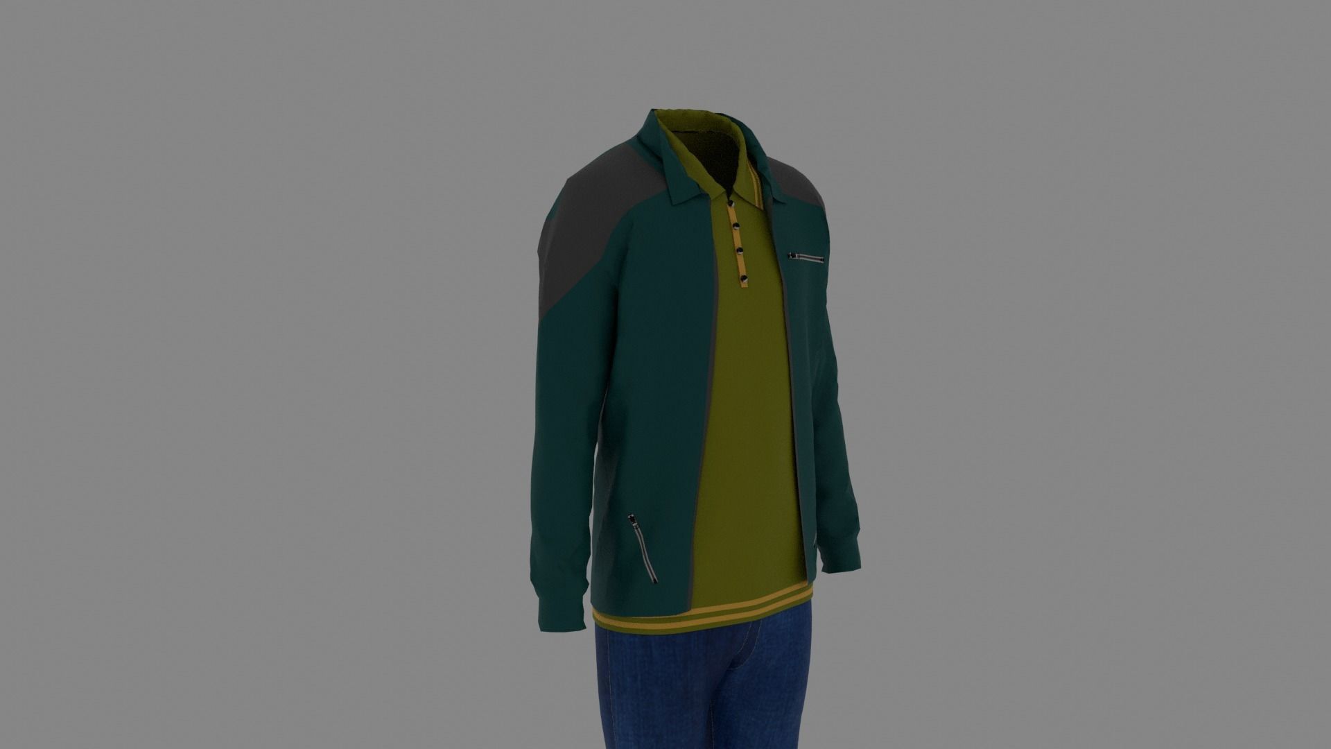 Man Clothes Low-poly 3D model_2