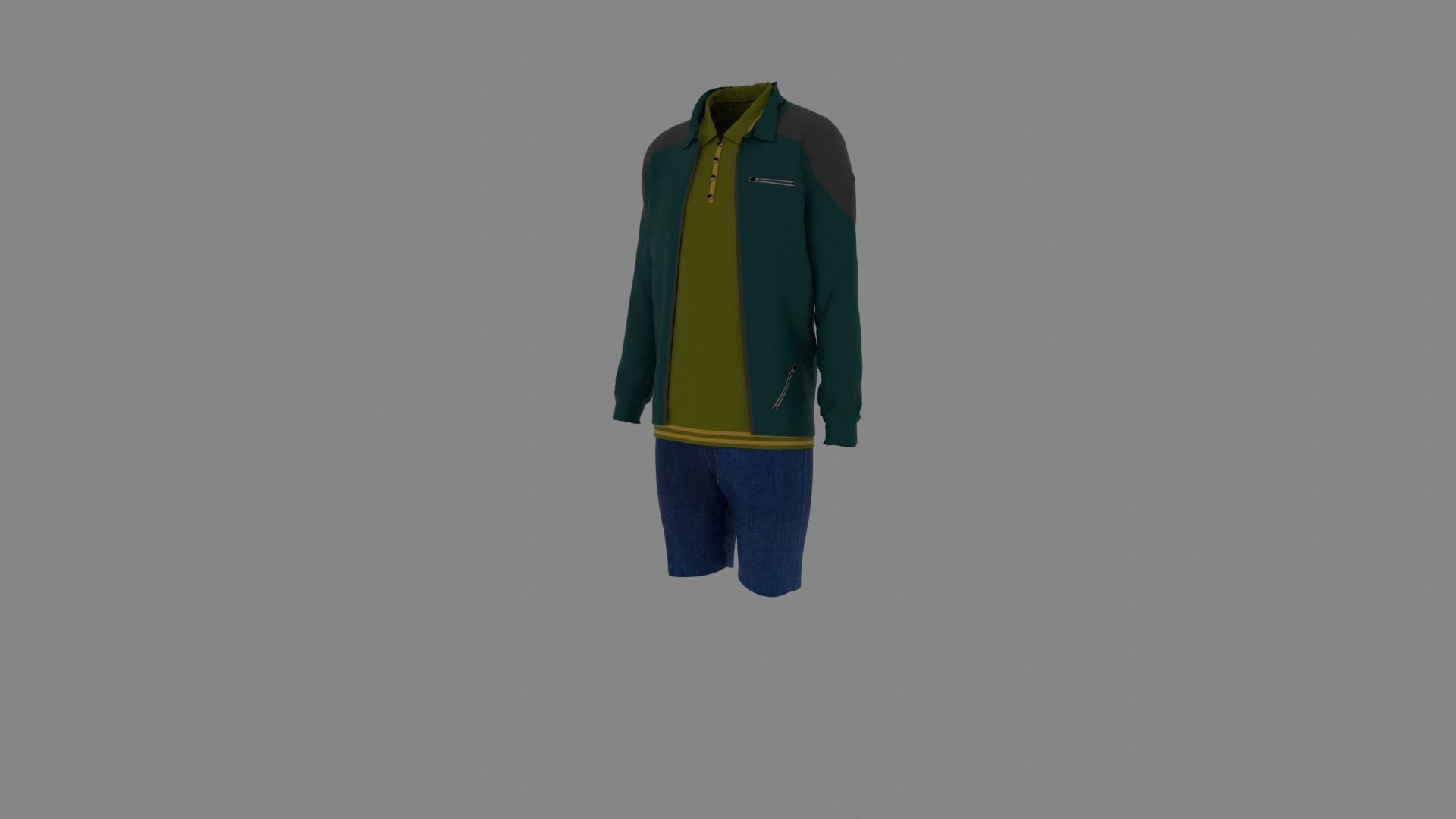 Man Clothes Low-poly 3D model_1