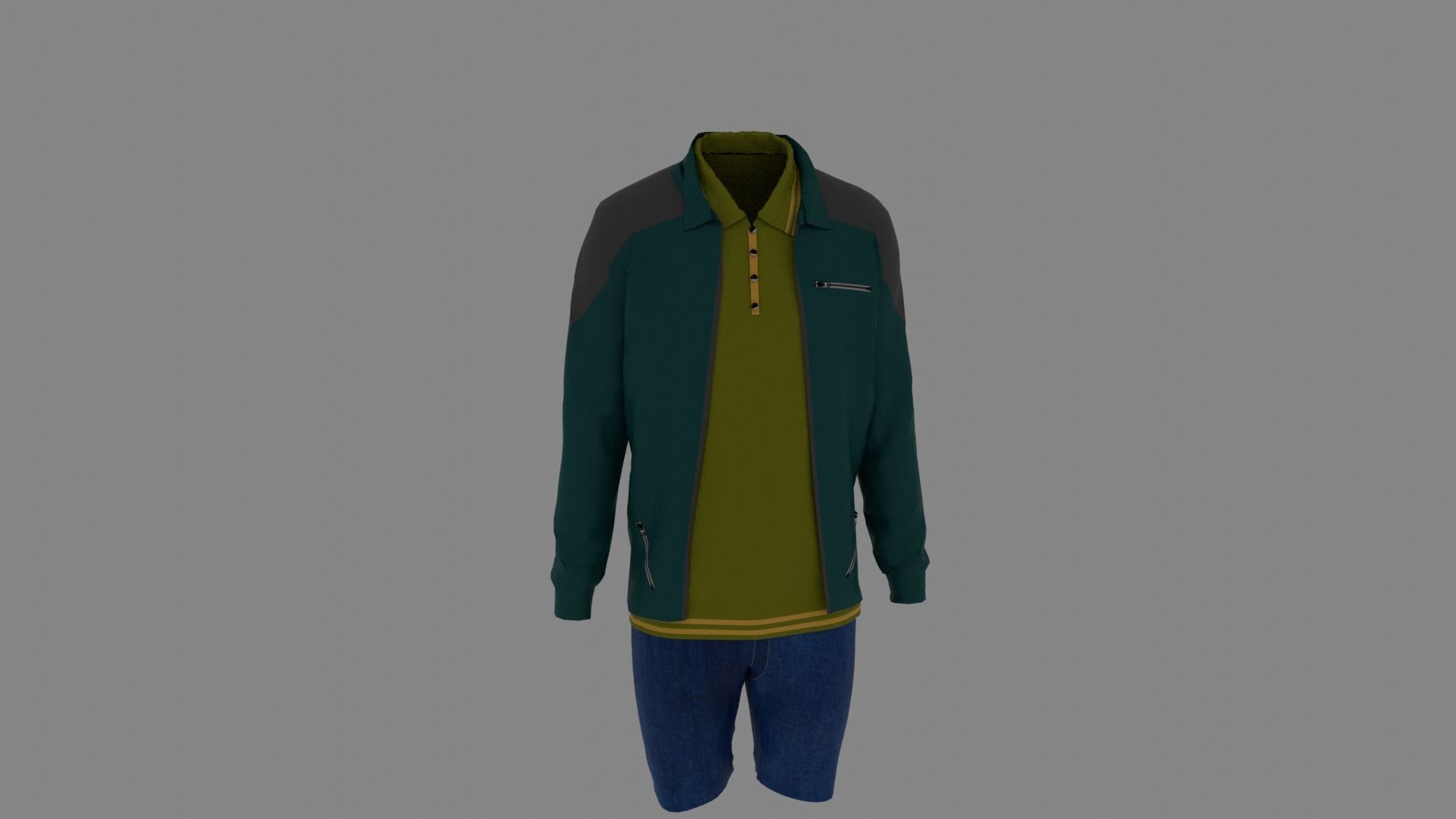 Man Clothes Low-poly 3D model_6