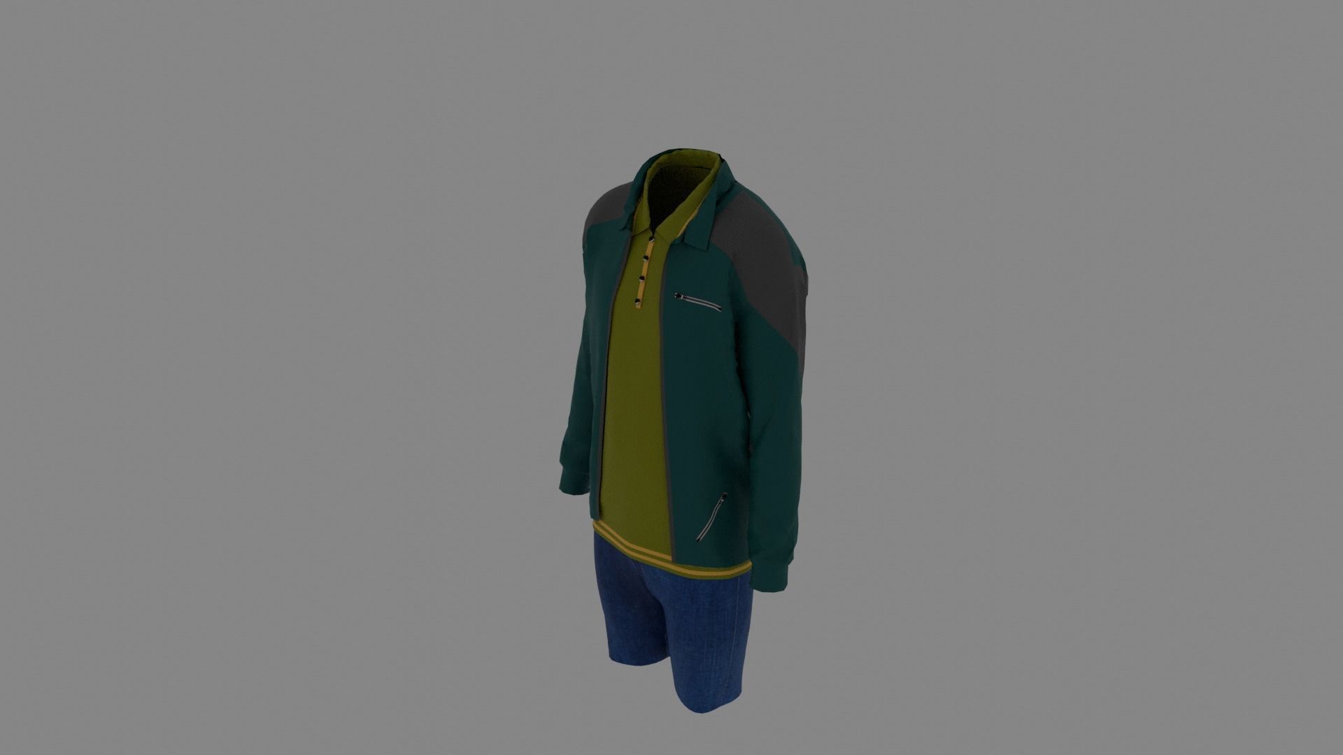 Man Clothes Low-poly 3D model_4