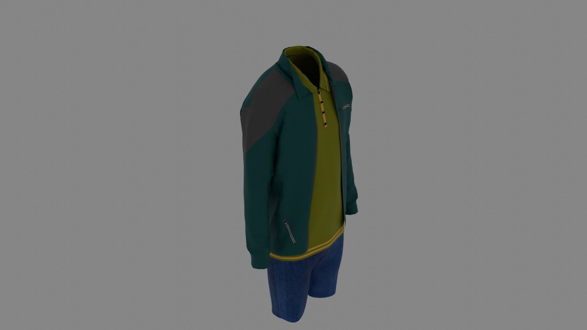 Man Clothes Low-poly 3D model_5
