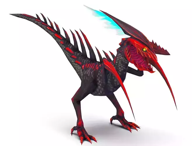 Low Poly Monster Black Alien Dino Low-poly 3D model