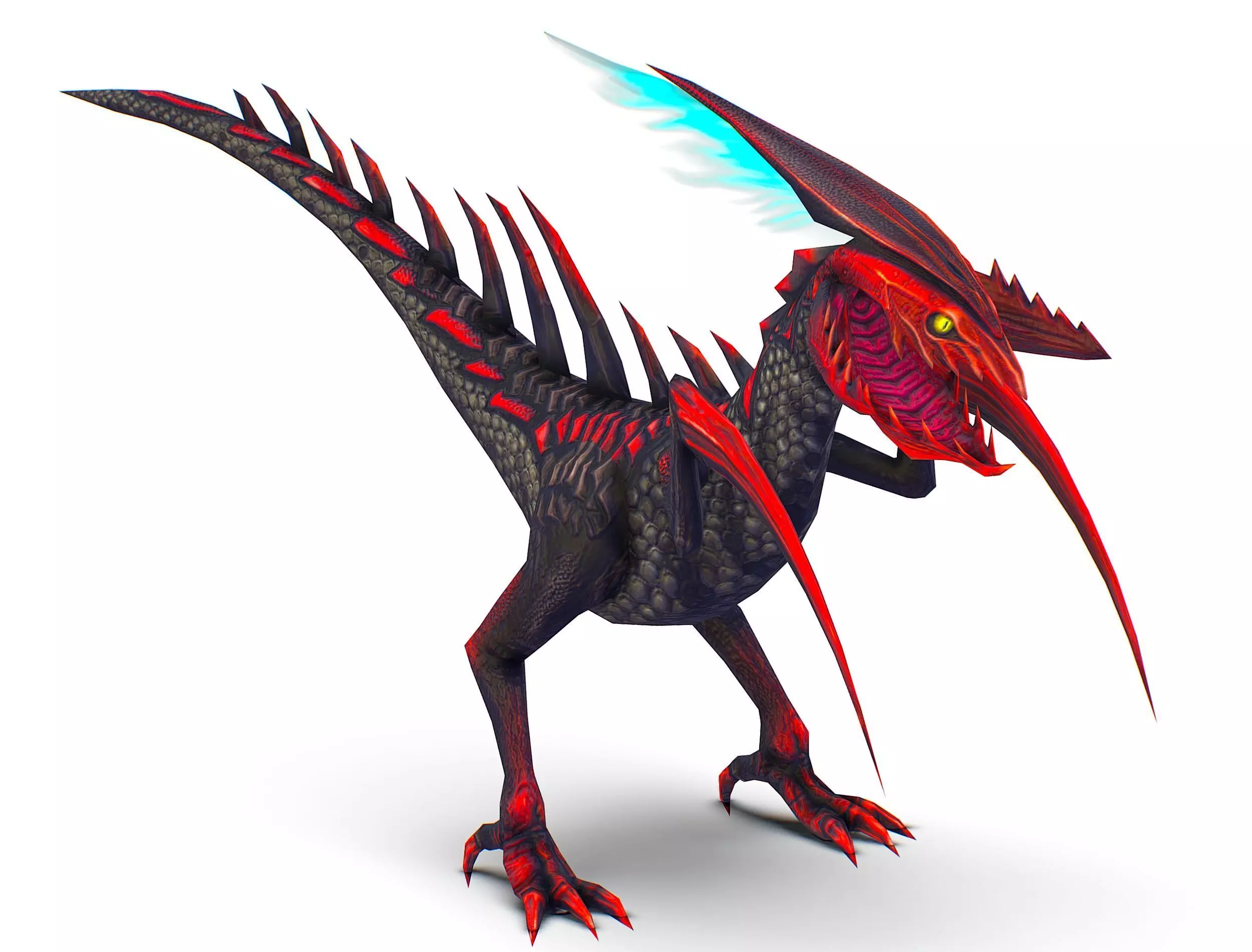 Low Poly Monster Black Alien Dino Low-poly 3D model_0