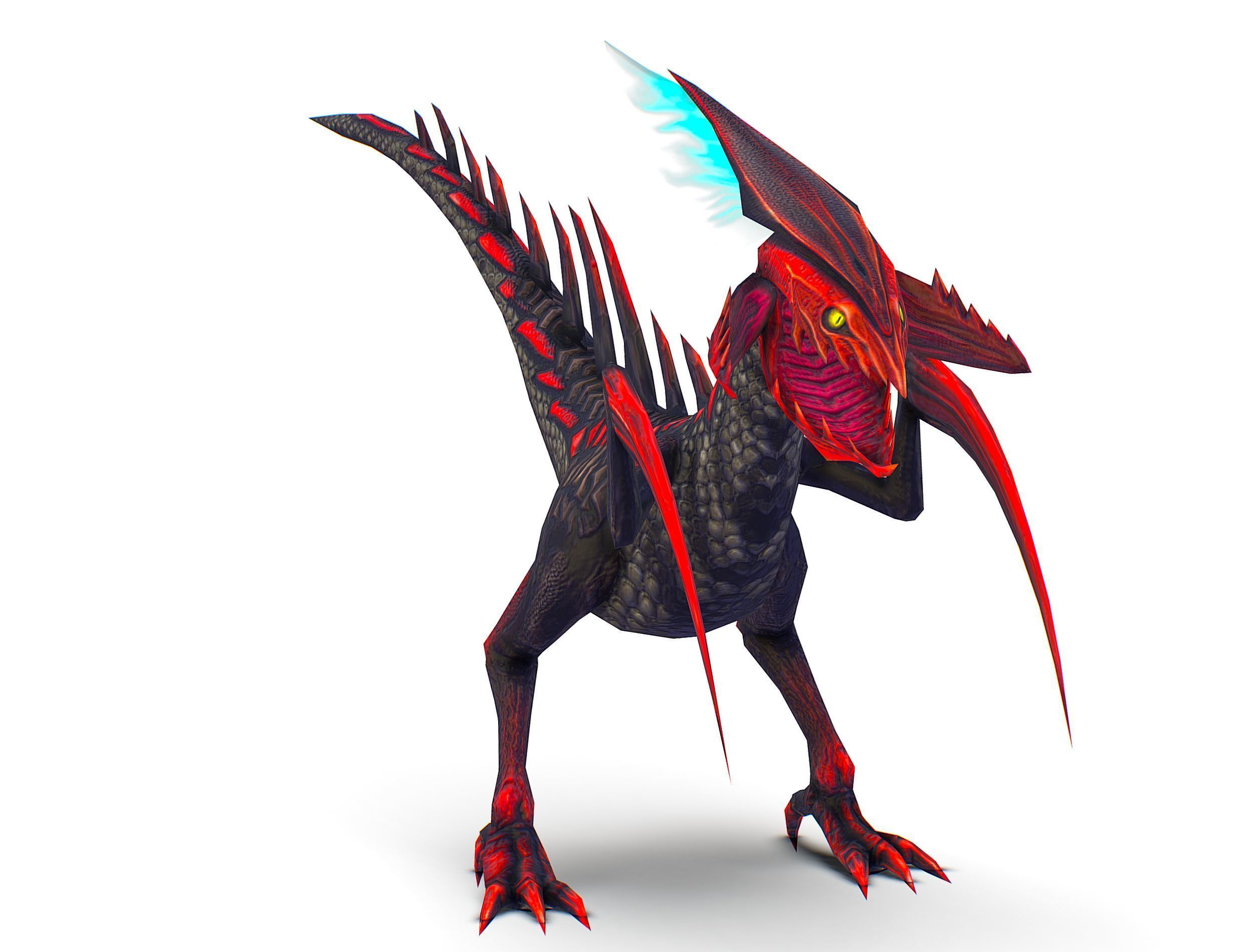 Low Poly Monster Black Alien Dino Low-poly 3D model_13