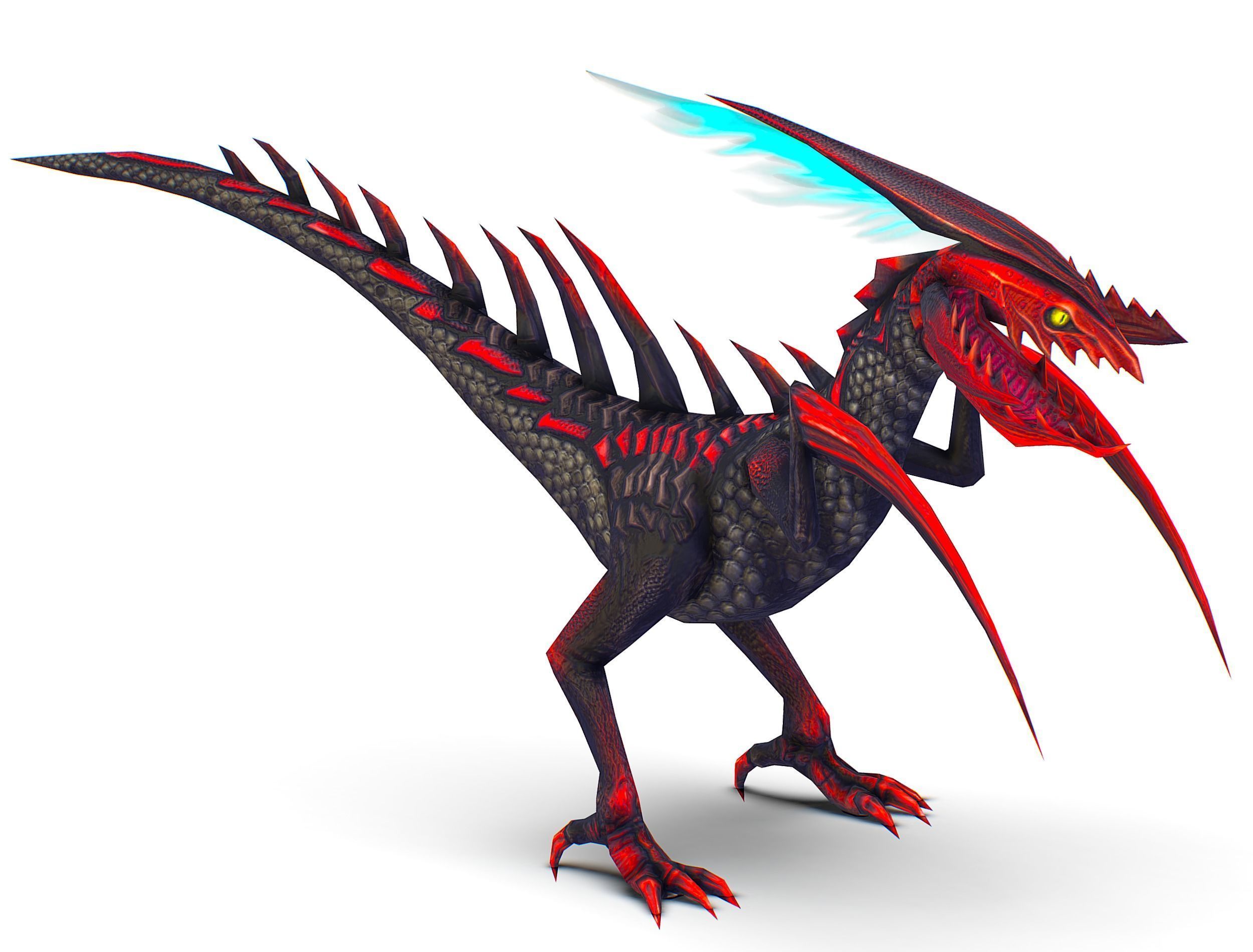 Low Poly Monster Black Alien Dino Low-poly 3D model_12