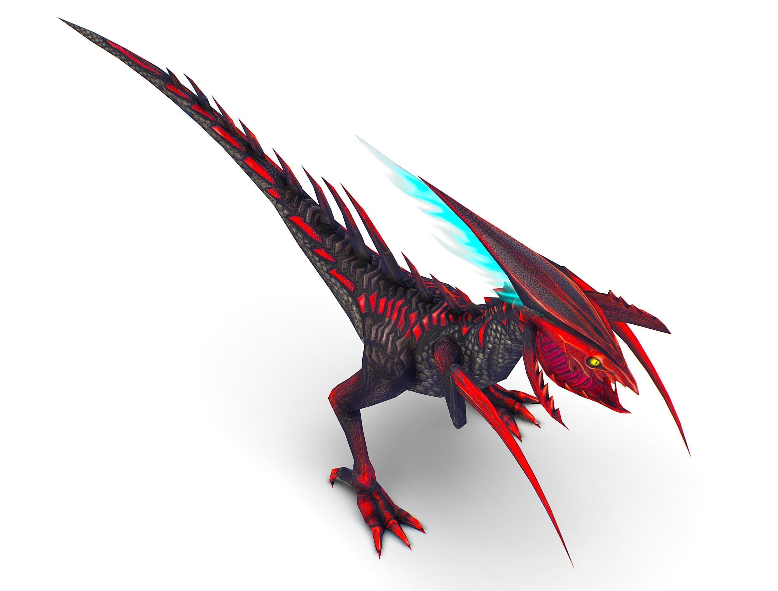 Low Poly Monster Black Alien Dino Low-poly 3D model_17