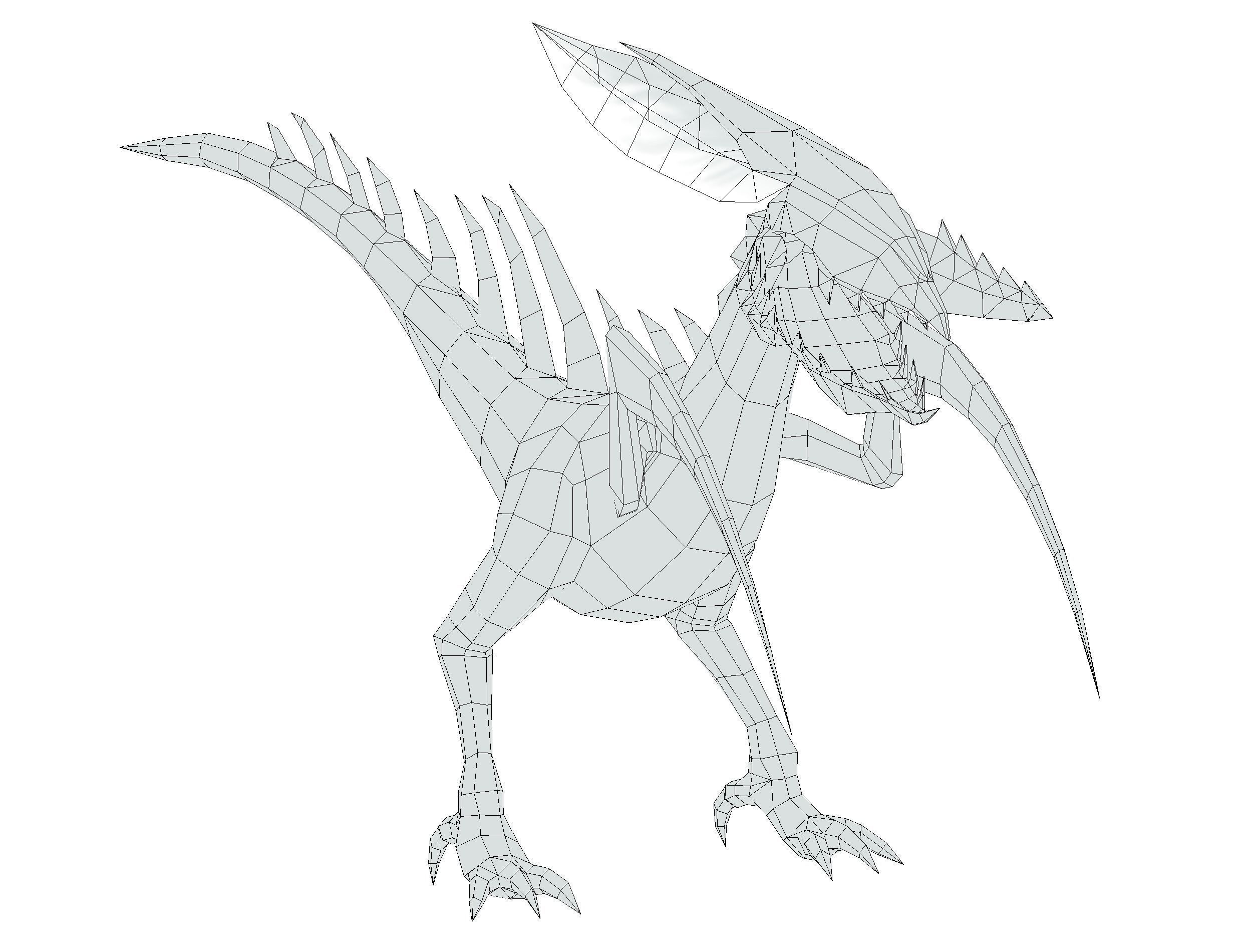 Low Poly Monster Black Alien Dino Low-poly 3D model_21