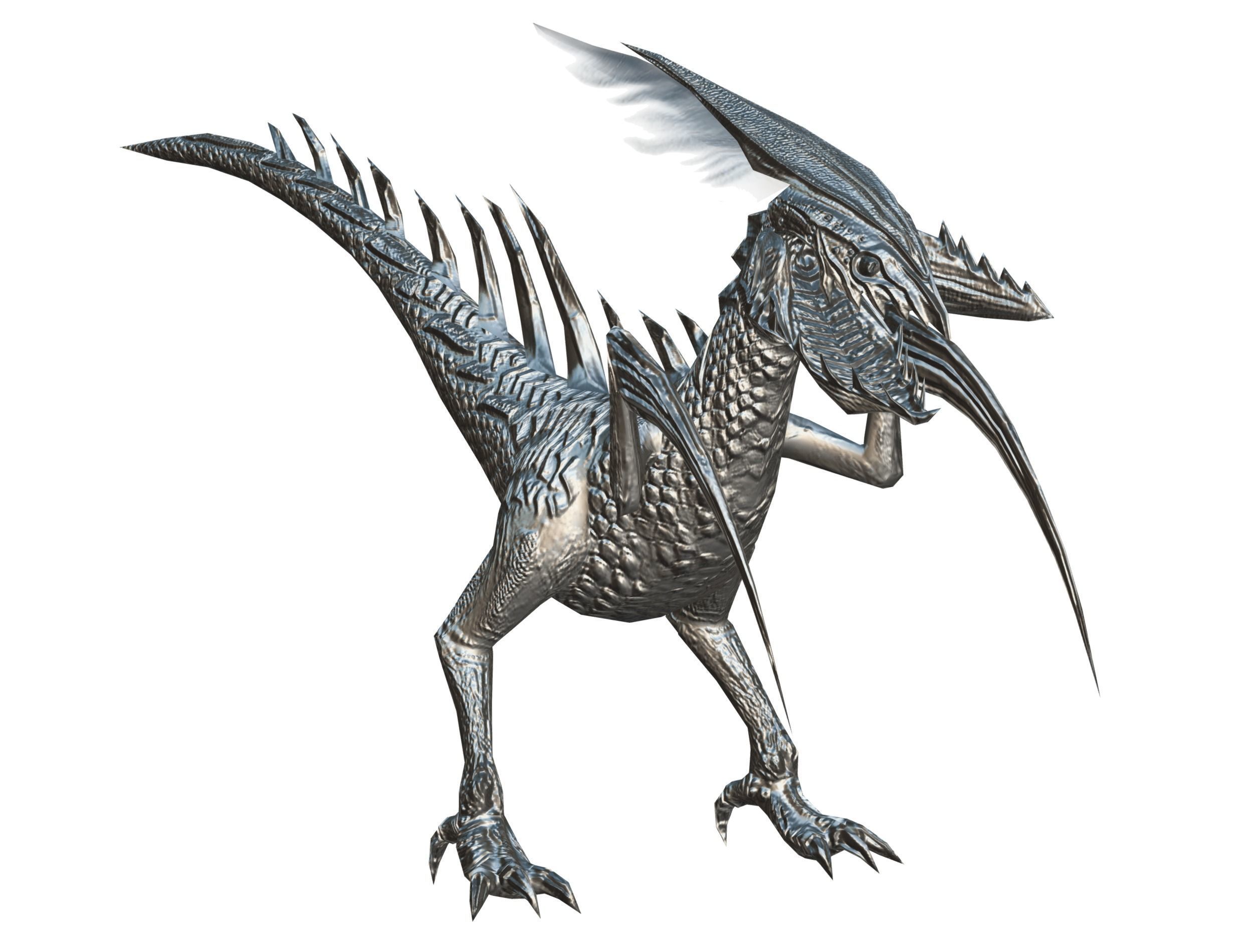 Low Poly Monster Black Alien Dino Low-poly 3D model_20