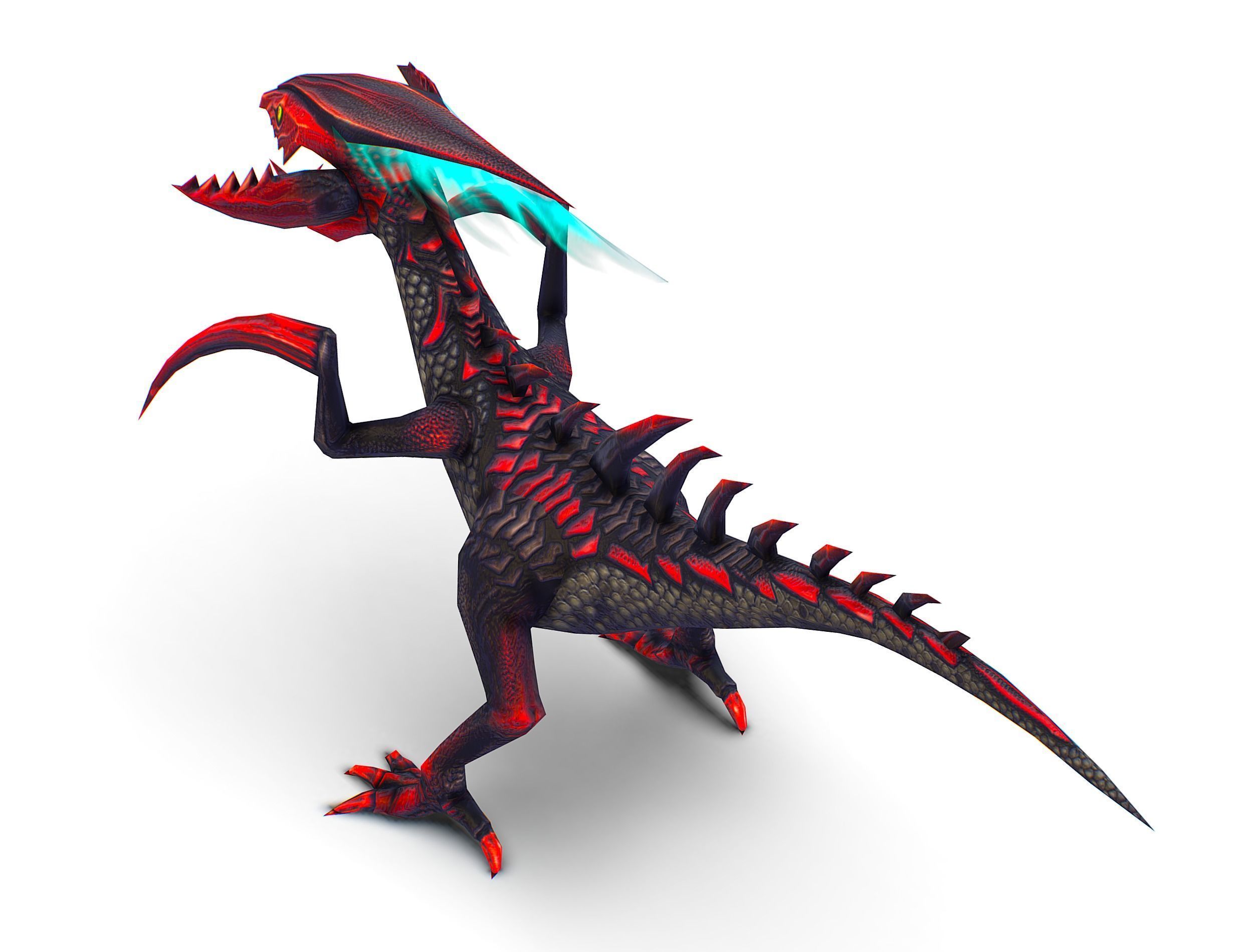 Low Poly Monster Black Alien Dino Low-poly 3D model_15