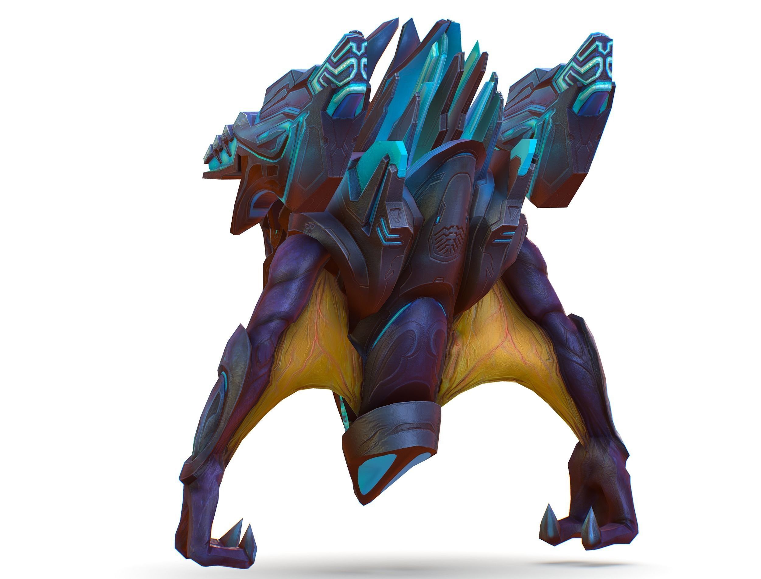 Low Poly Alien Cyborg Trooper Soldier UFO Low-poly 3D model_5