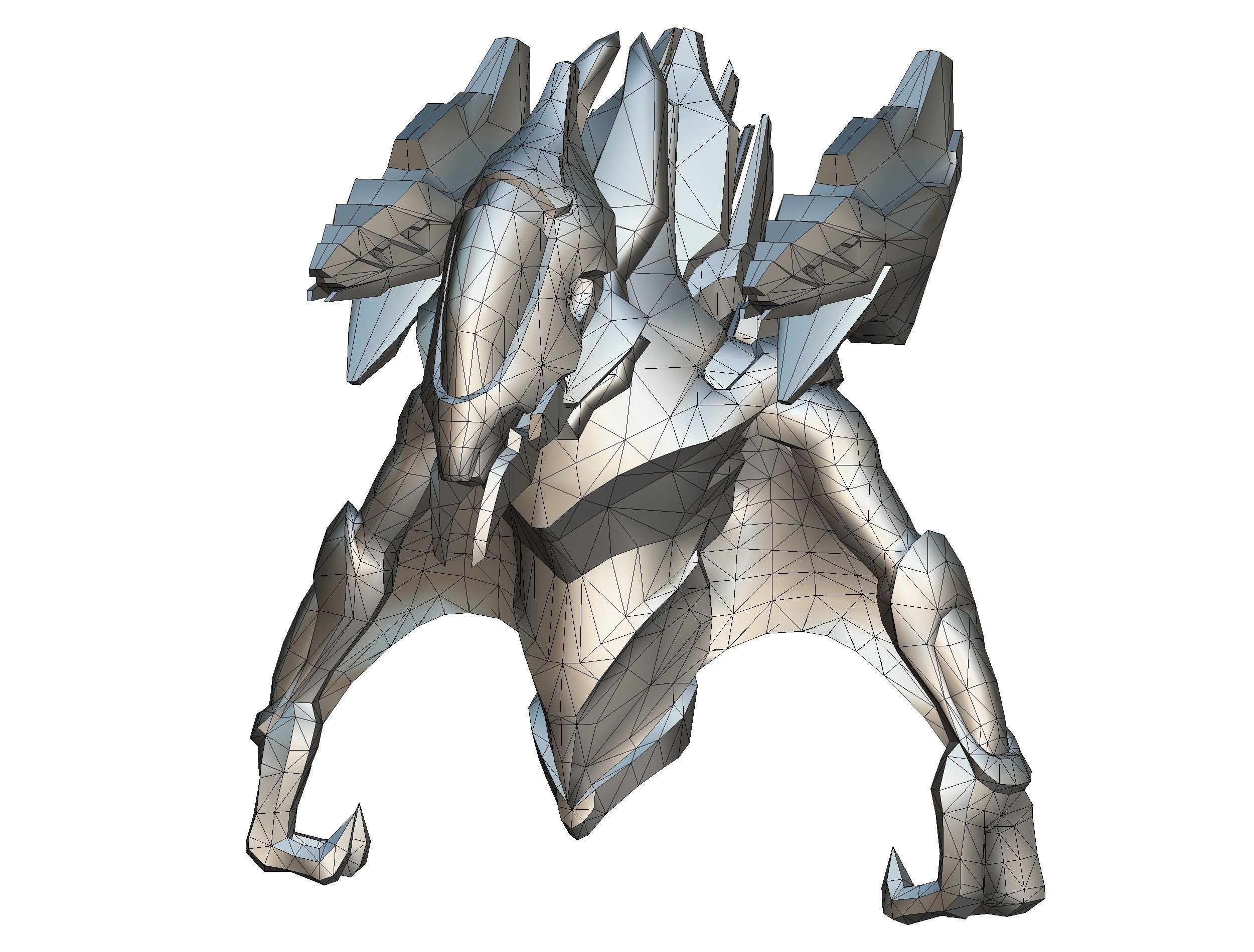 Low Poly Alien Cyborg Trooper Soldier UFO Low-poly 3D model_16