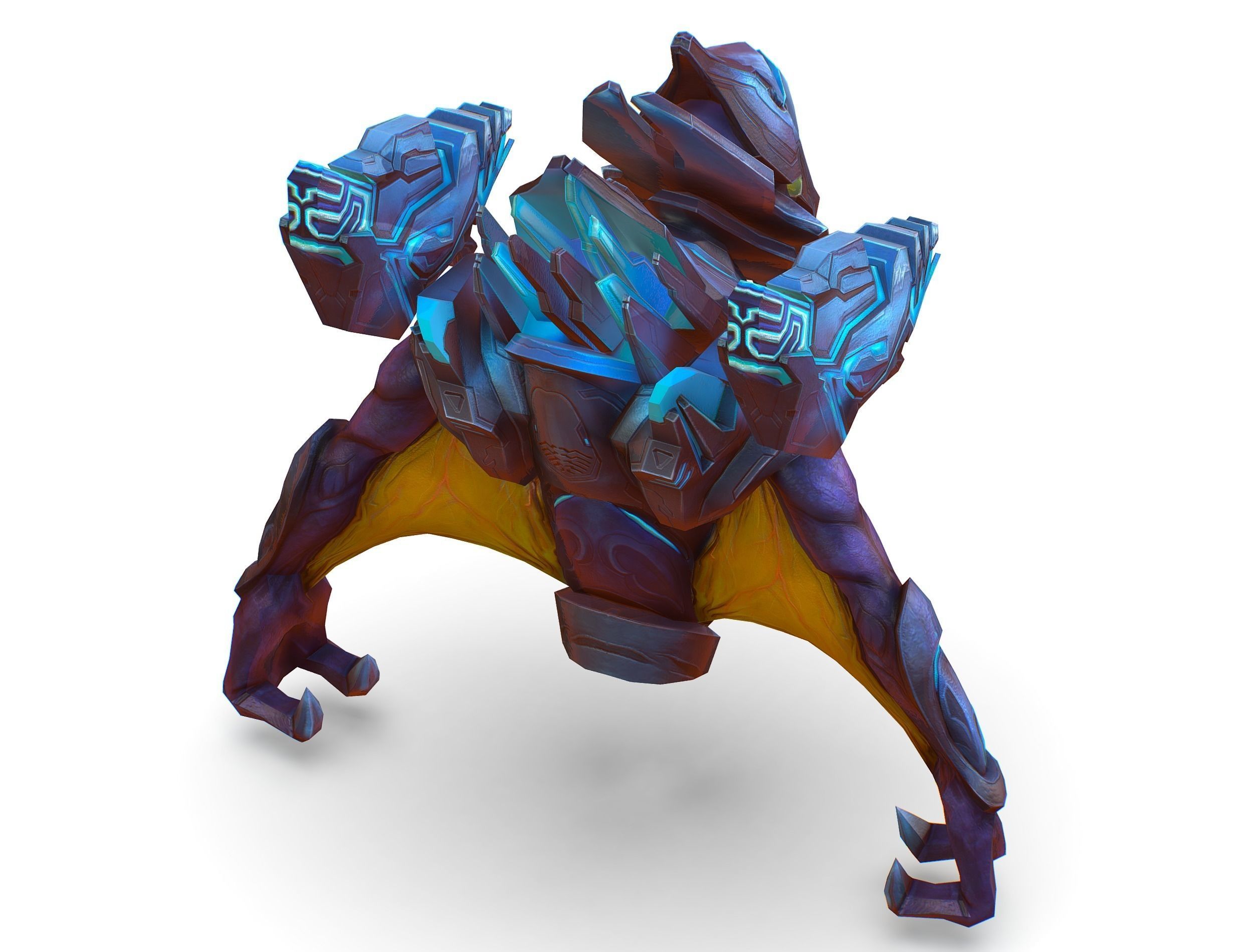 Low Poly Alien Cyborg Trooper Soldier UFO Low-poly 3D model_10