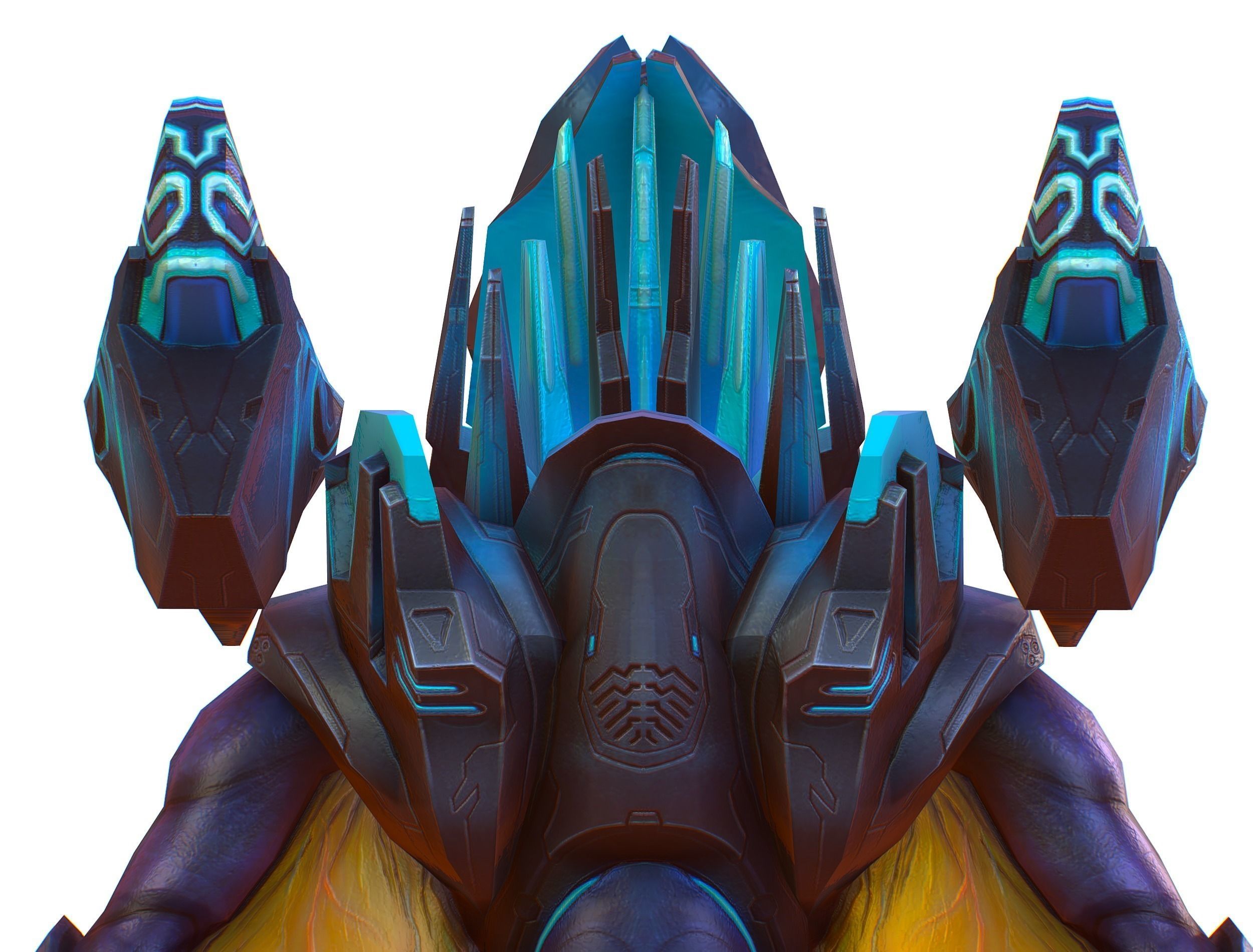 Low Poly Alien Cyborg Trooper Soldier UFO Low-poly 3D model_13