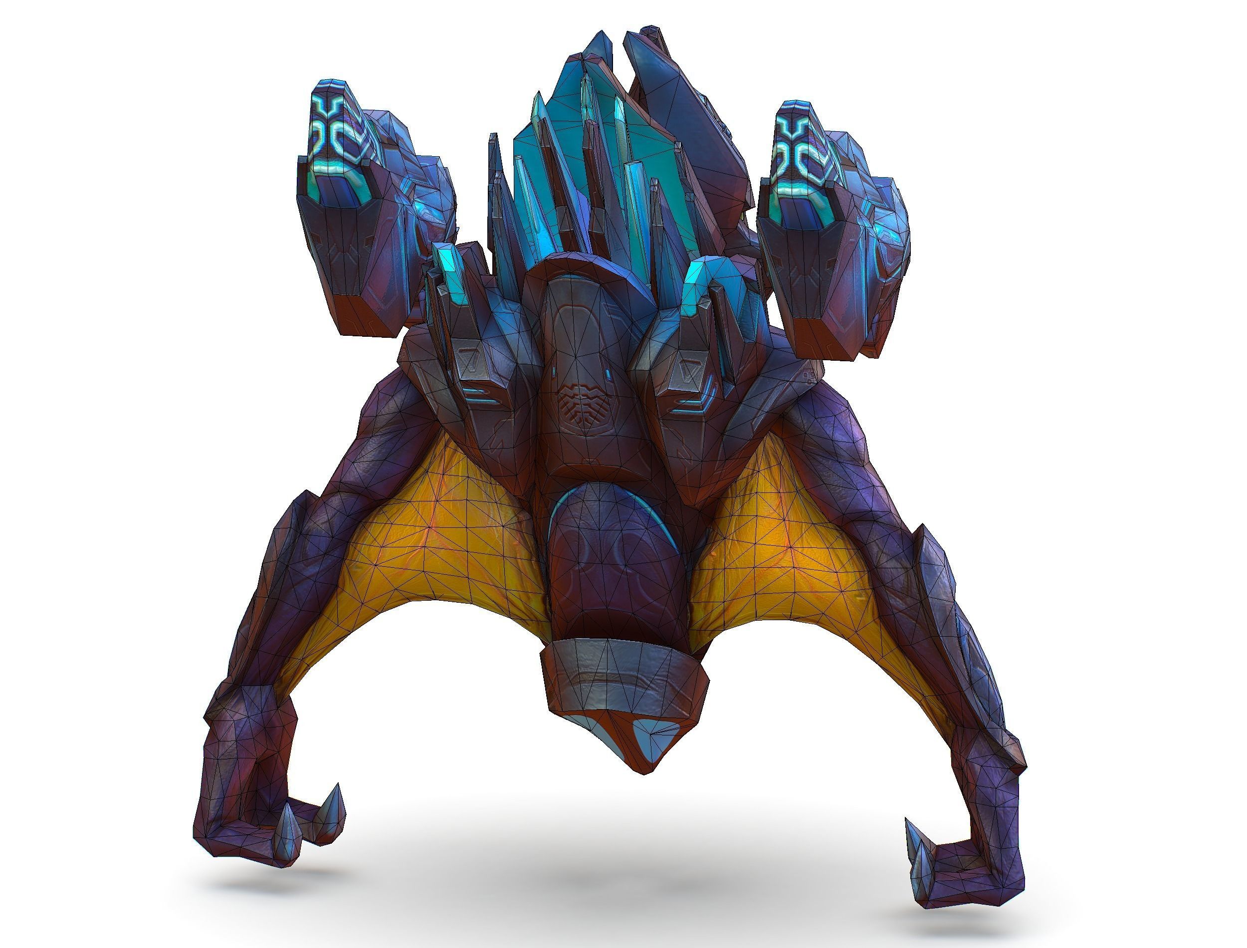 Low Poly Alien Cyborg Trooper Soldier UFO Low-poly 3D model_17