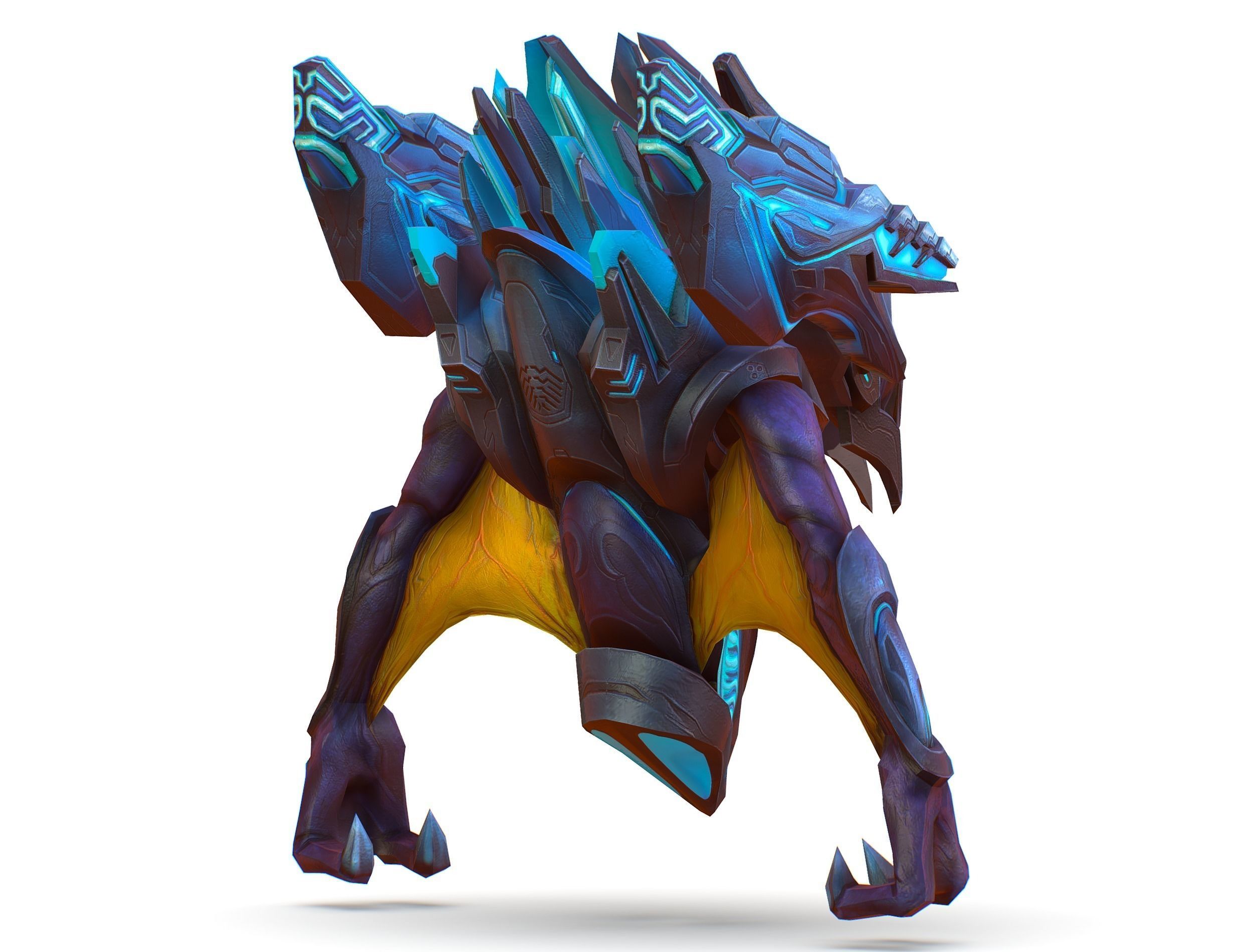 Low Poly Alien Cyborg Trooper Soldier UFO Low-poly 3D model_7