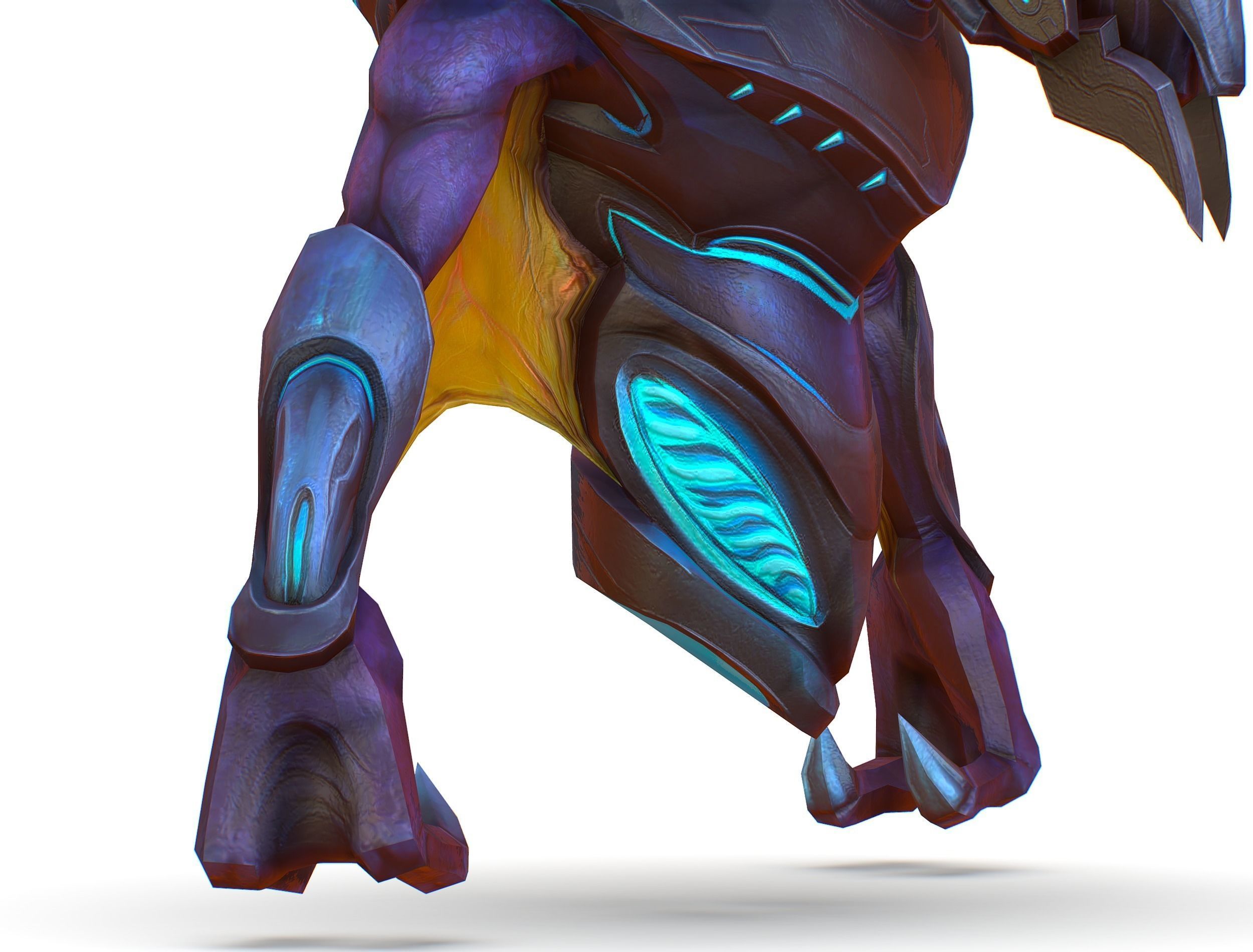 Low Poly Alien Cyborg Trooper Soldier UFO Low-poly 3D model_12