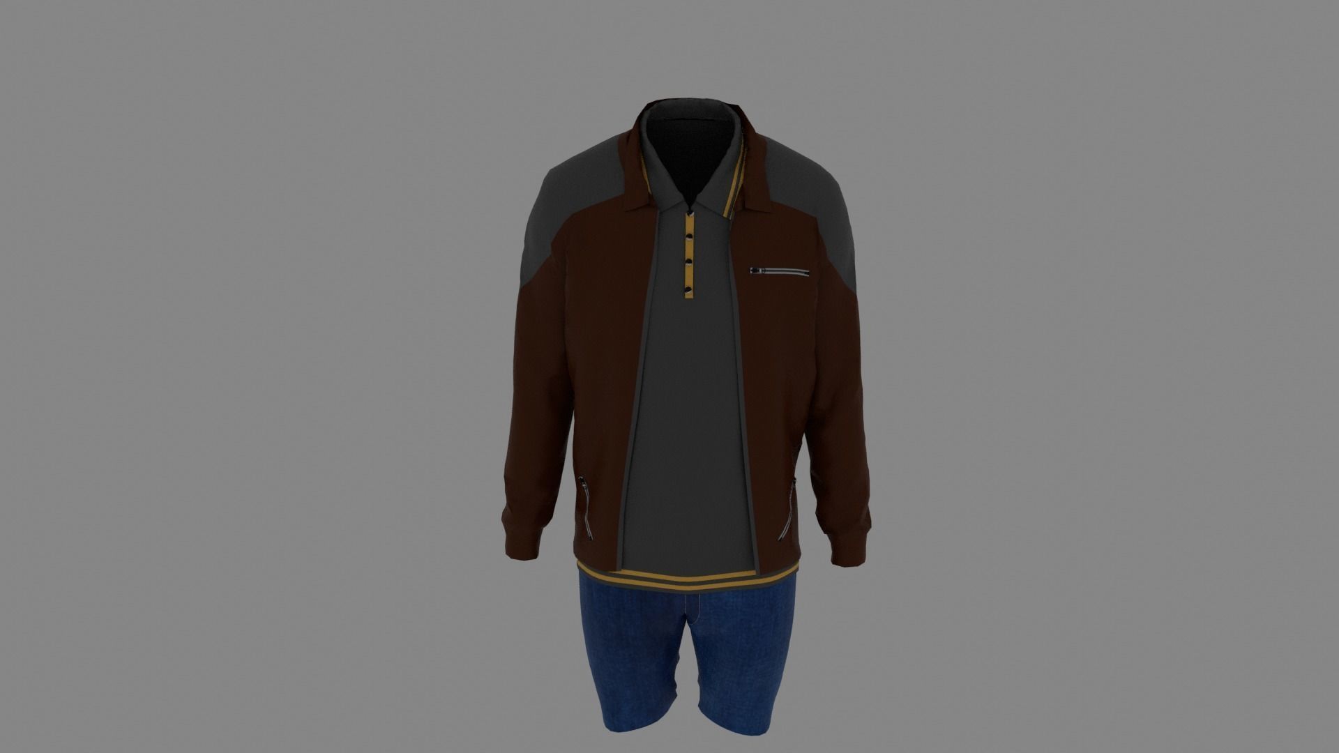 Man Clothes Low-poly 3D model_3