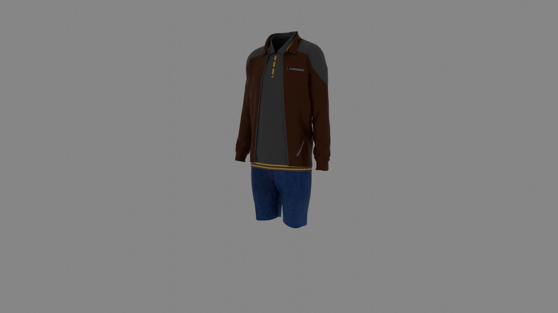 Man Clothes Low-poly 3D model_1