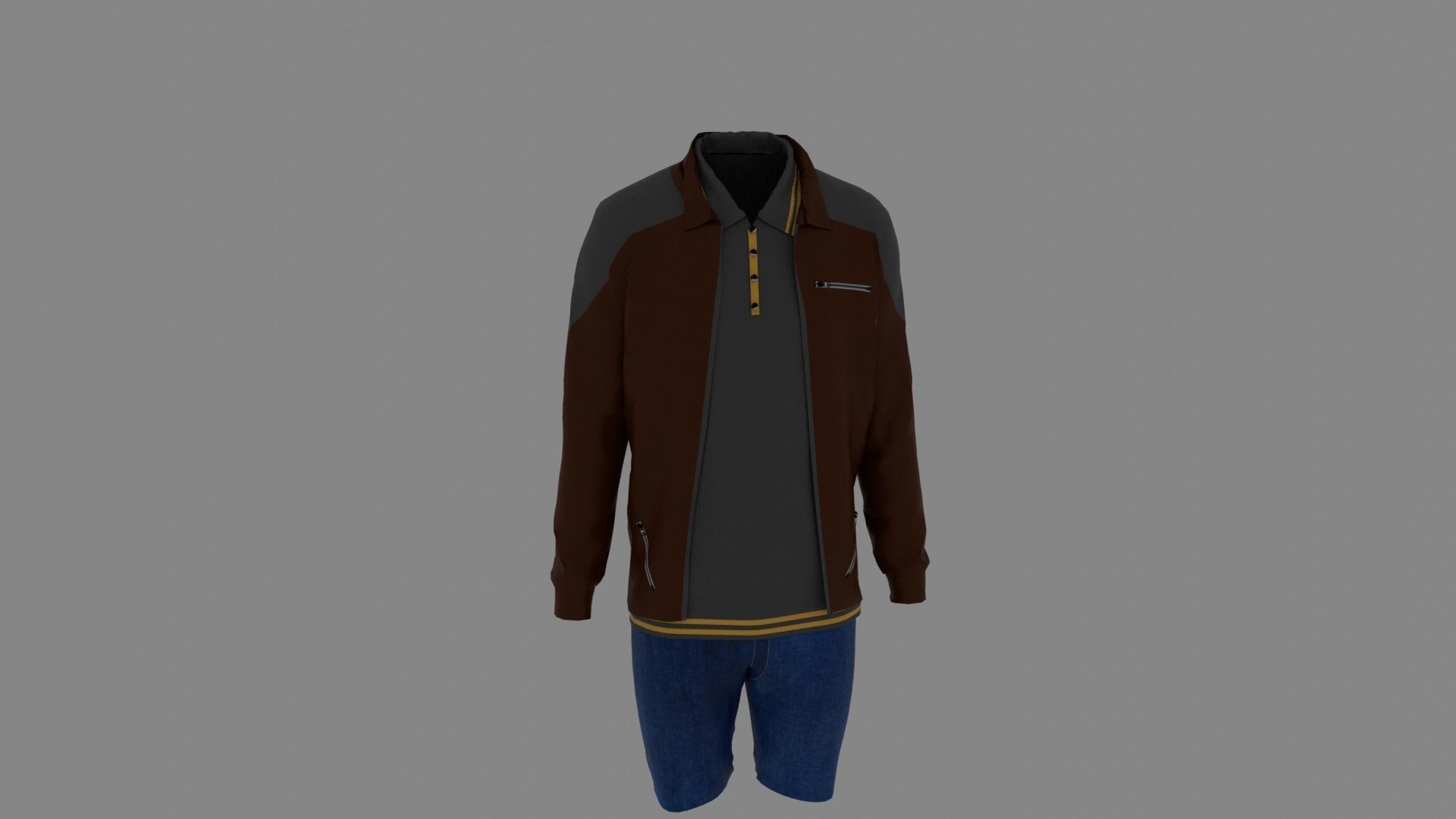 Man Clothes Low-poly 3D model_6