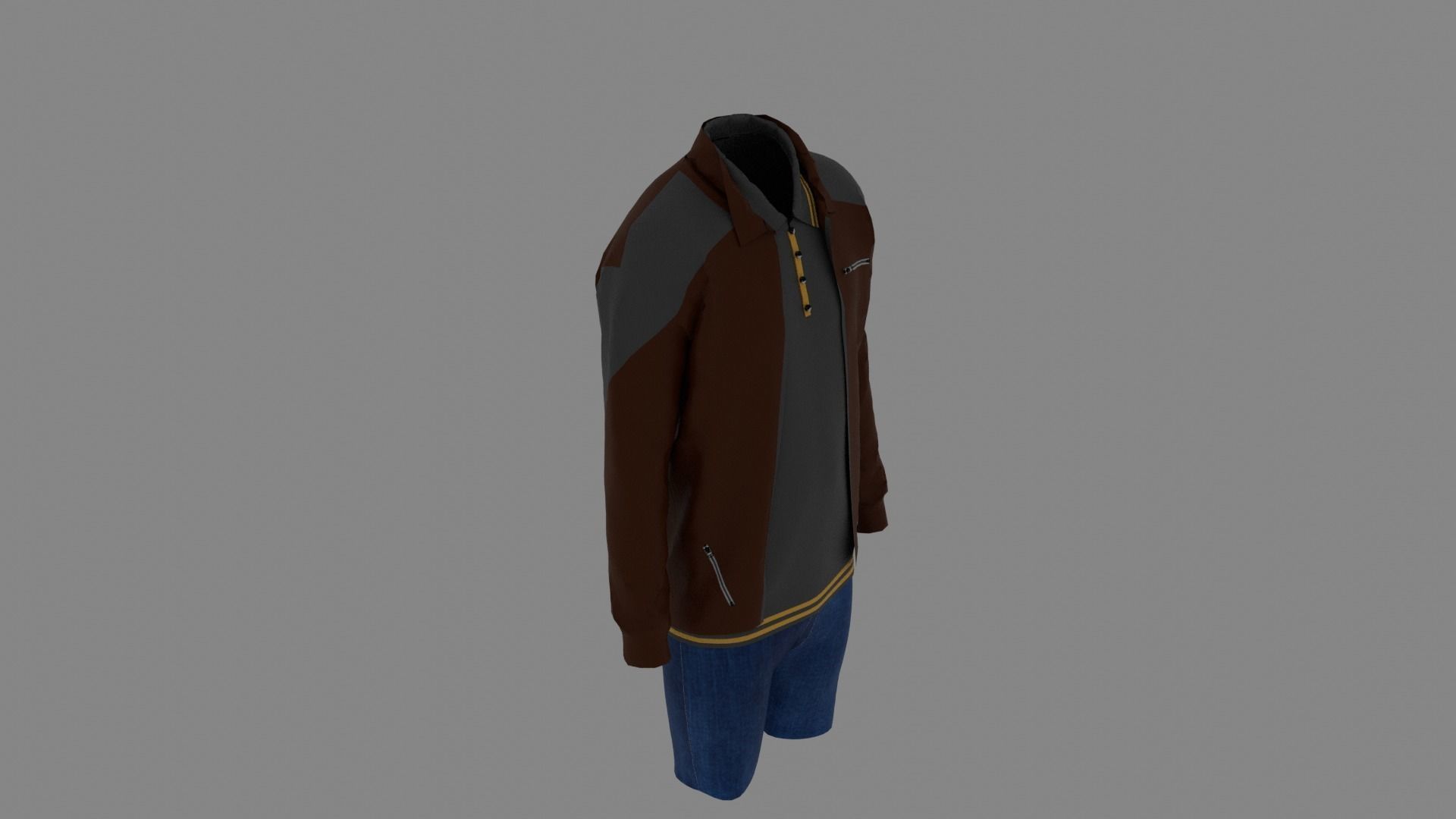 Man Clothes Low-poly 3D model_5