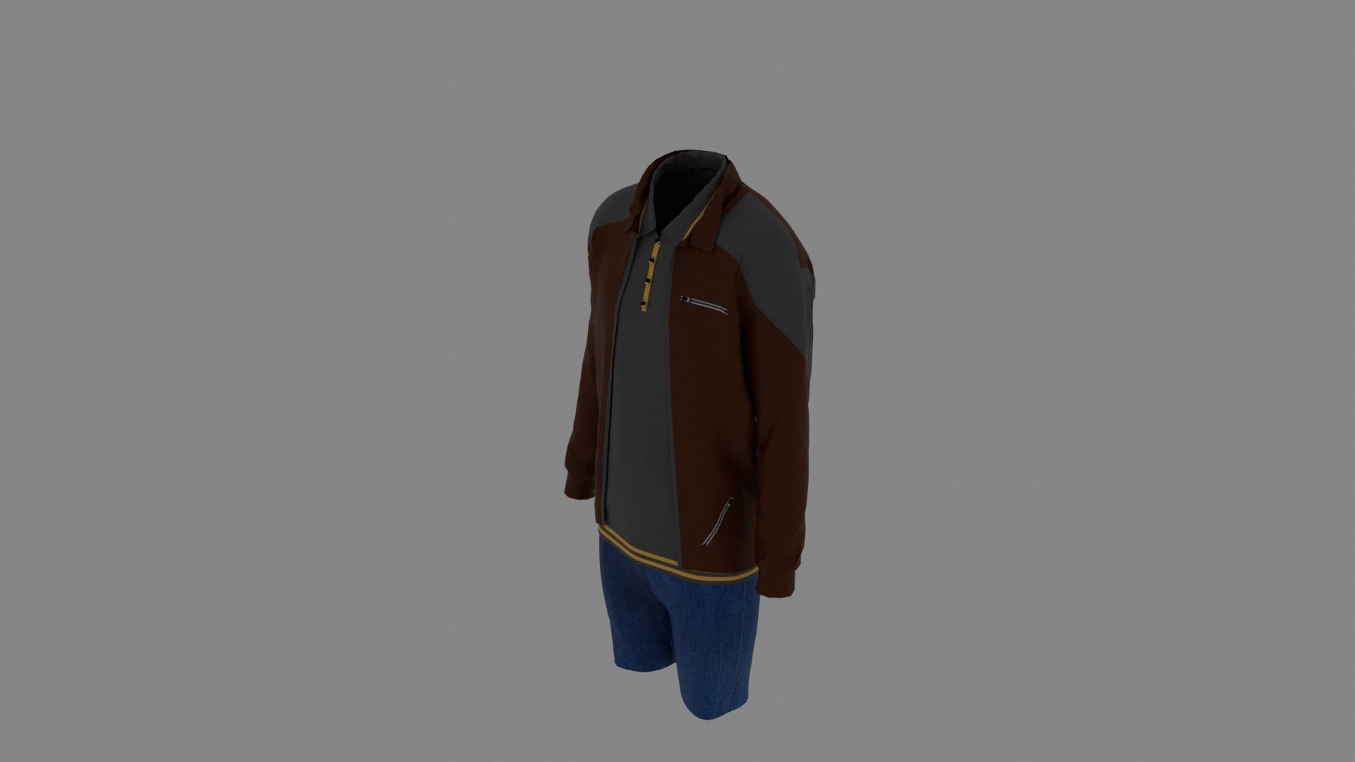 Man Clothes Low-poly 3D model_4