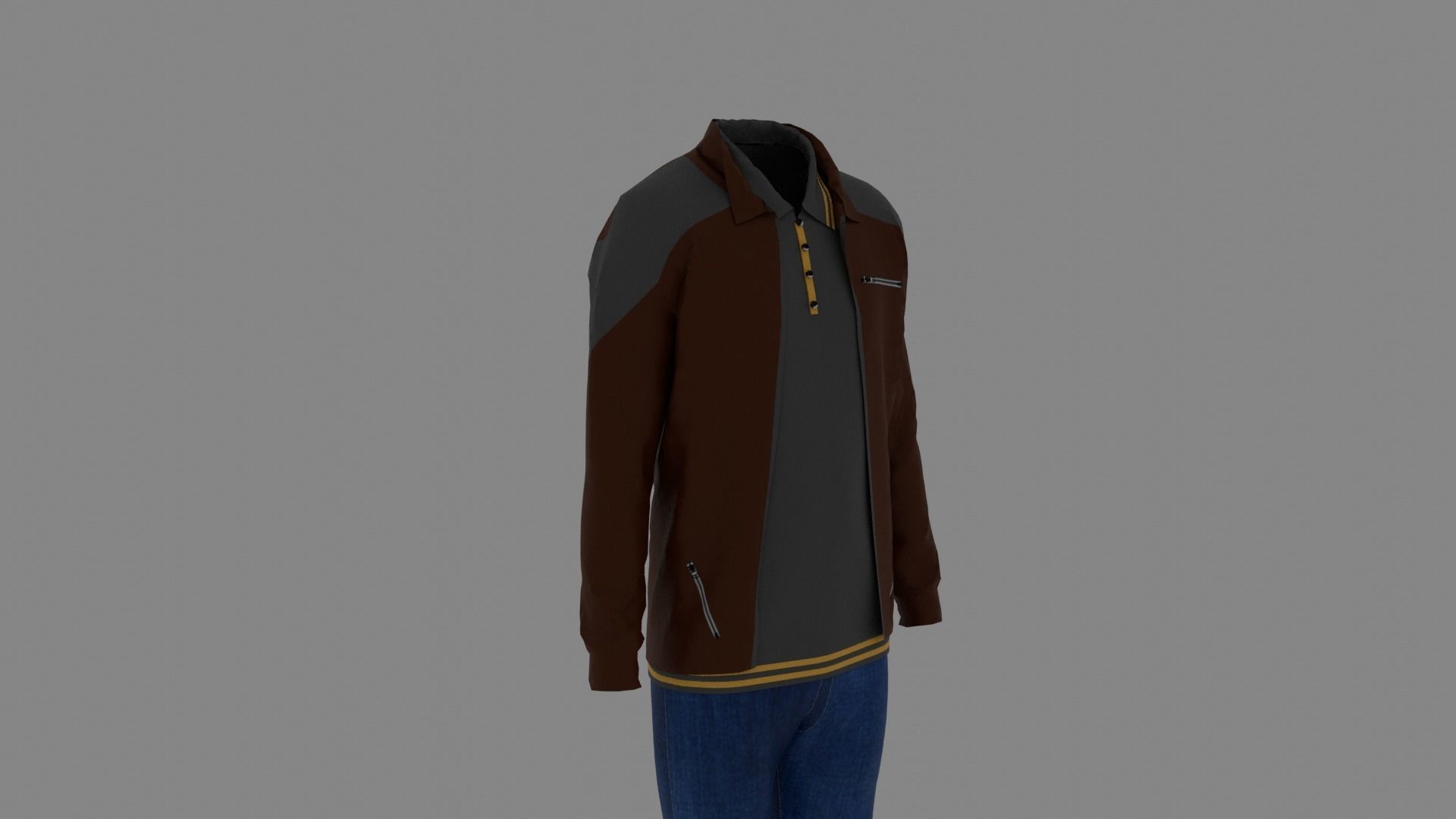 Man Clothes Low-poly 3D model_2