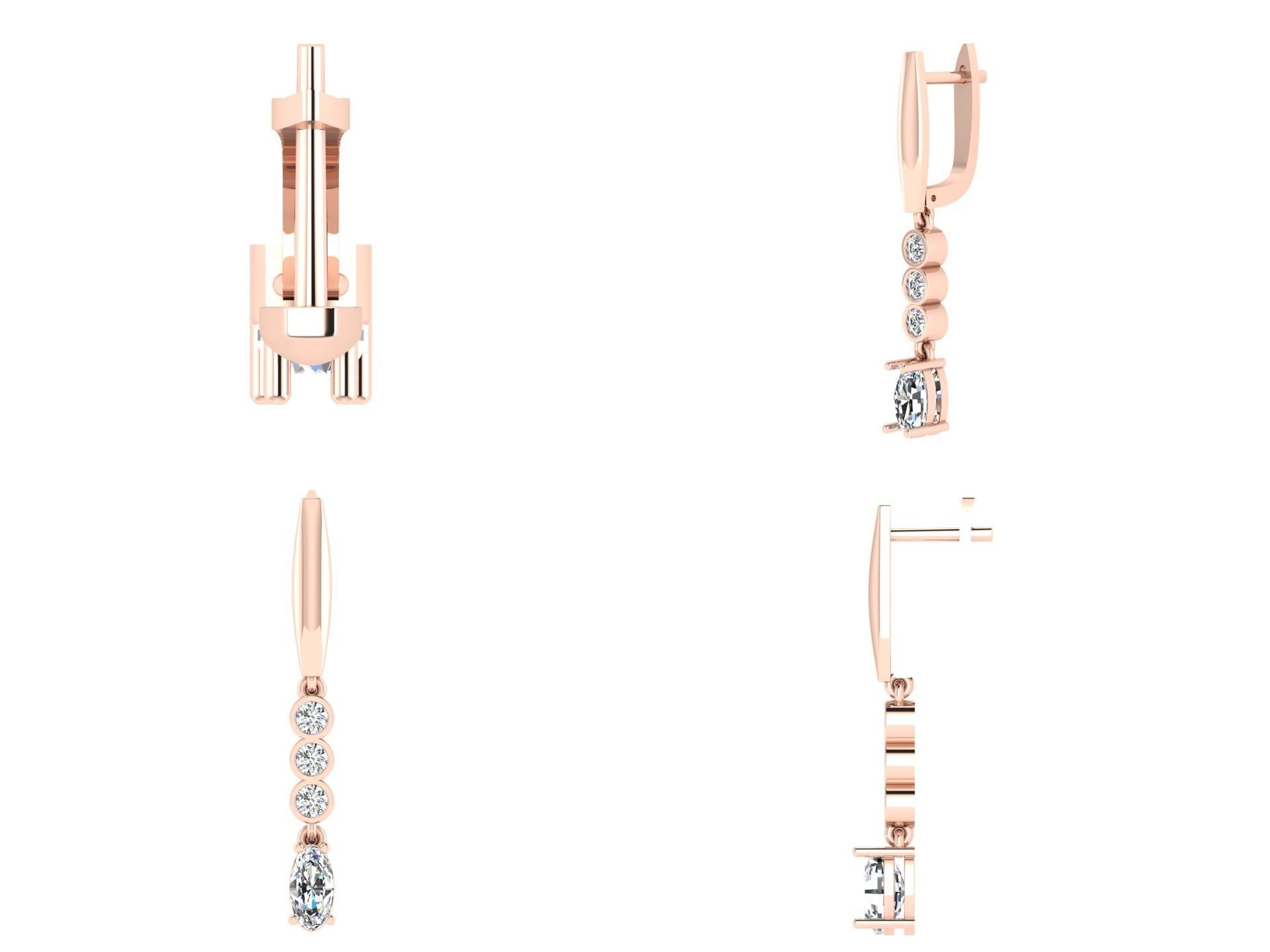 Earrings rk8 3D print model_3