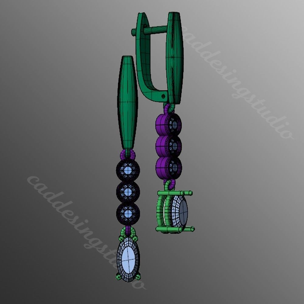 Earrings rk8 3D print model_2