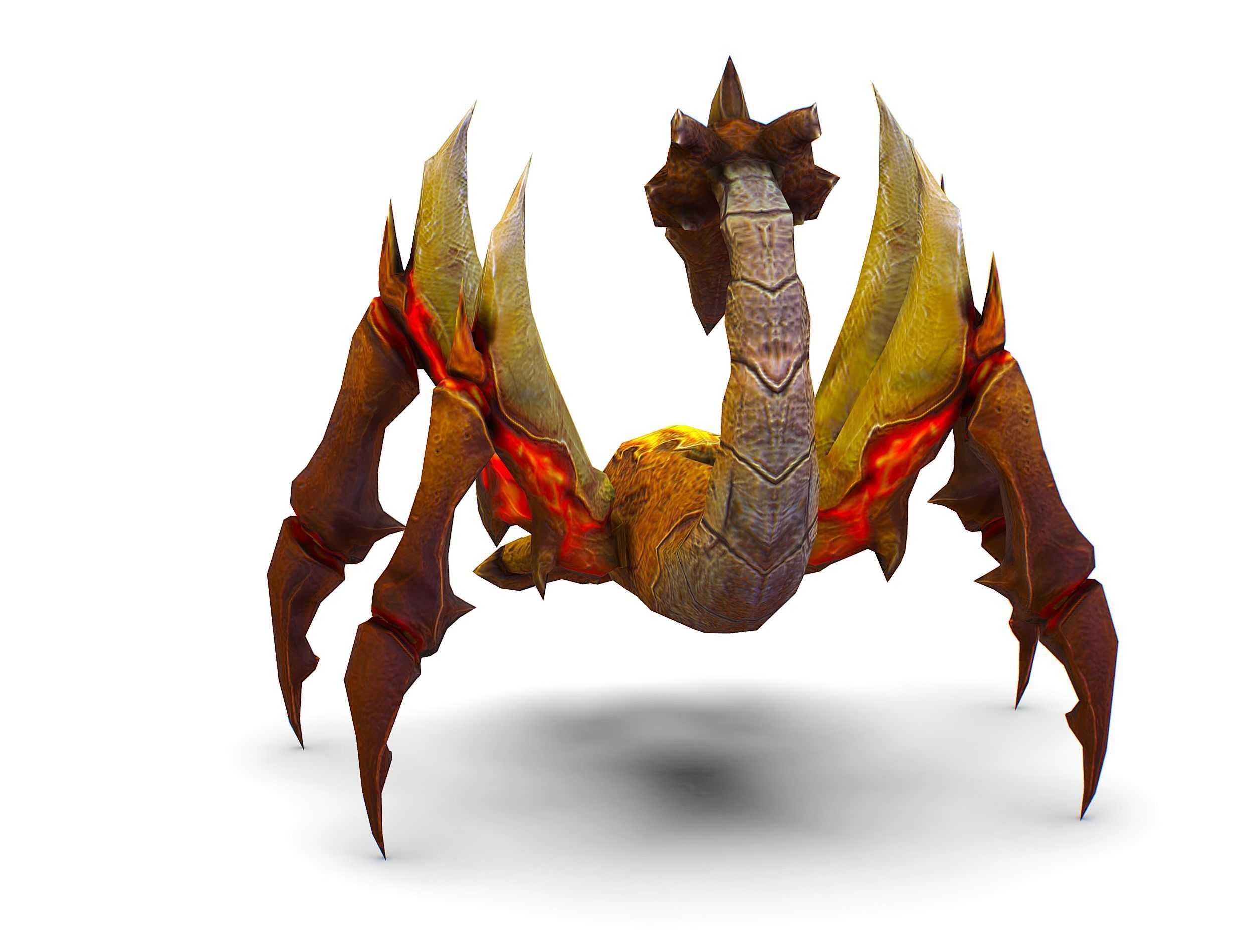 Low Poly Monster Yellow Scorpio Creature Low-poly 3D model_6
