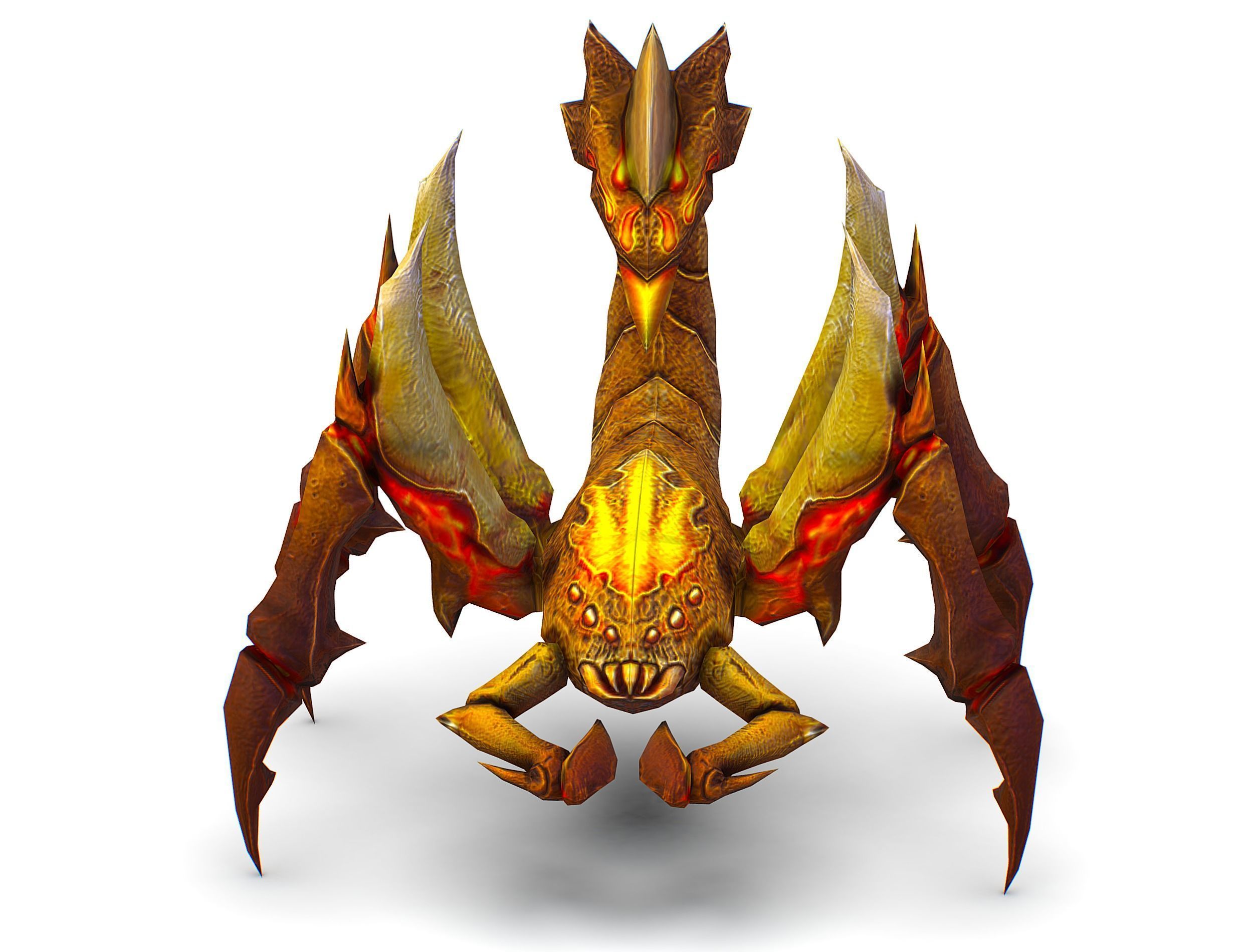 Low Poly Monster Yellow Scorpio Creature Low-poly 3D model_1