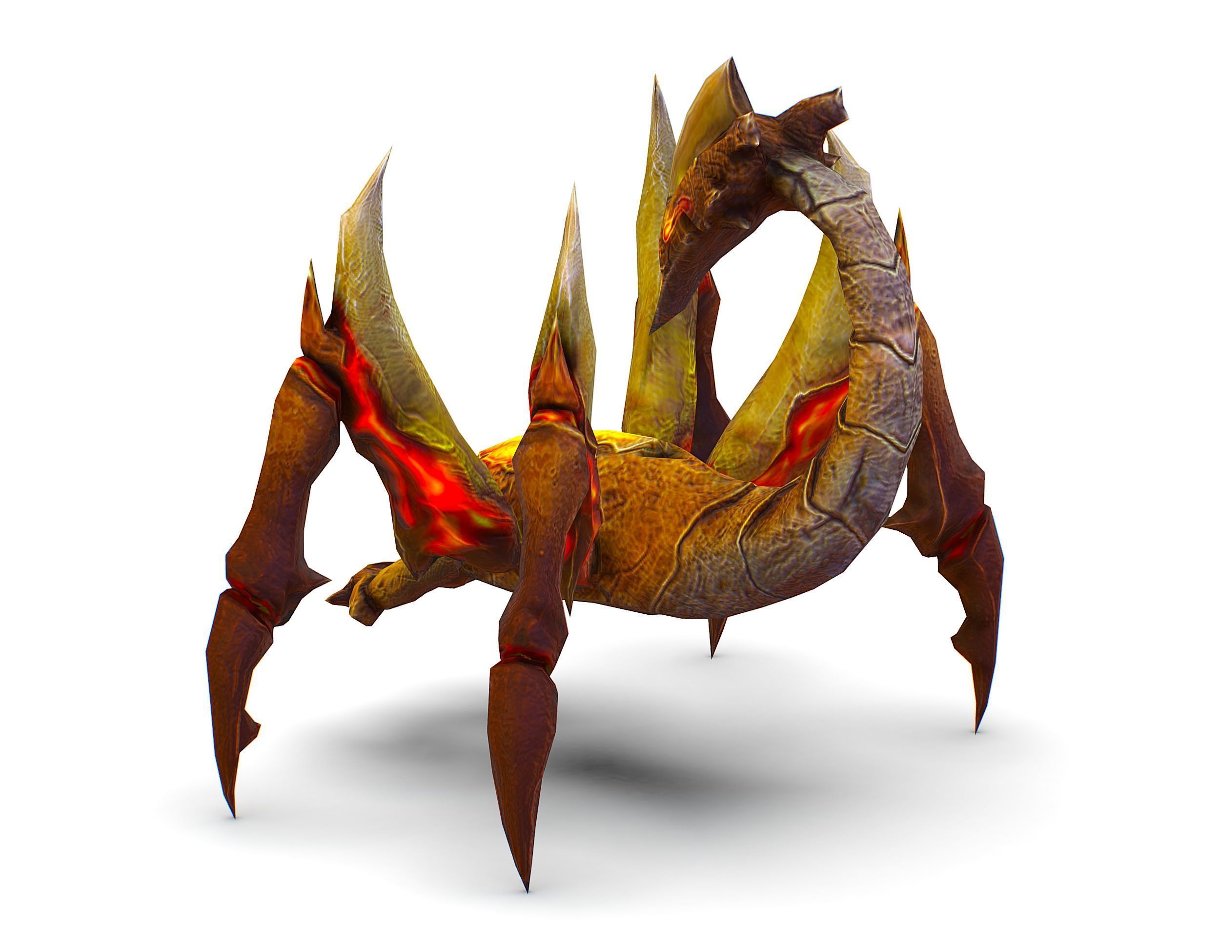 Low Poly Monster Yellow Scorpio Creature Low-poly 3D model_5
