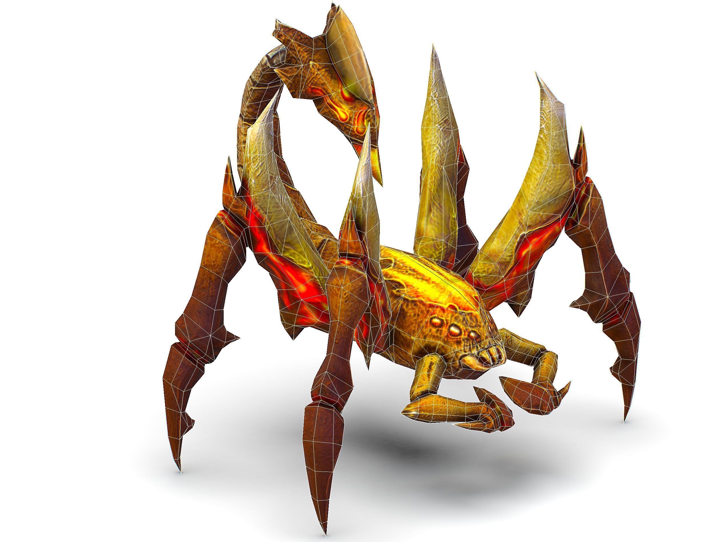 Low Poly Monster Yellow Scorpio Creature Low-poly 3D model_16