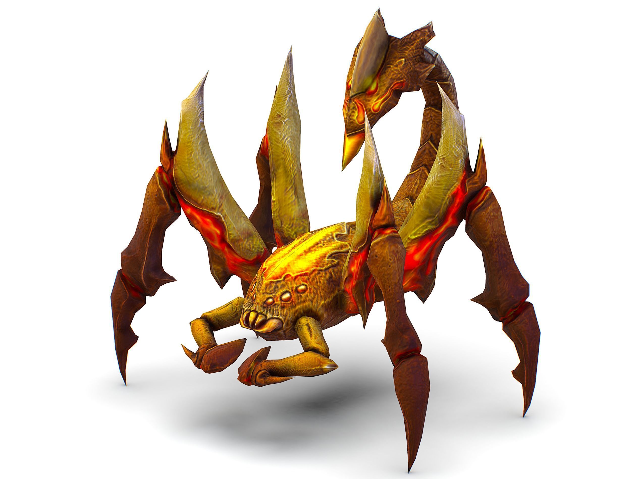 Low Poly Monster Yellow Scorpio Creature Low-poly 3D model_2