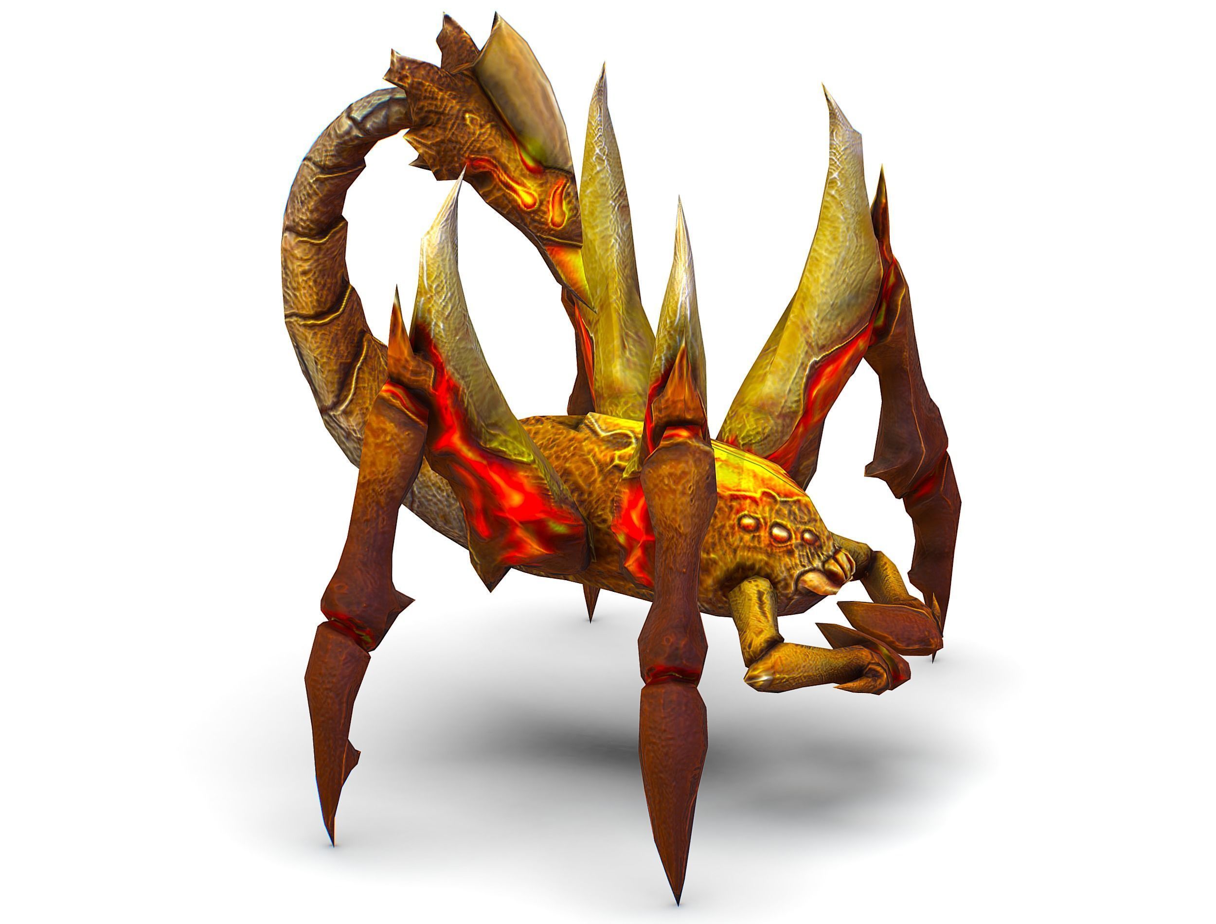 Low Poly Monster Yellow Scorpio Creature Low-poly 3D model_9