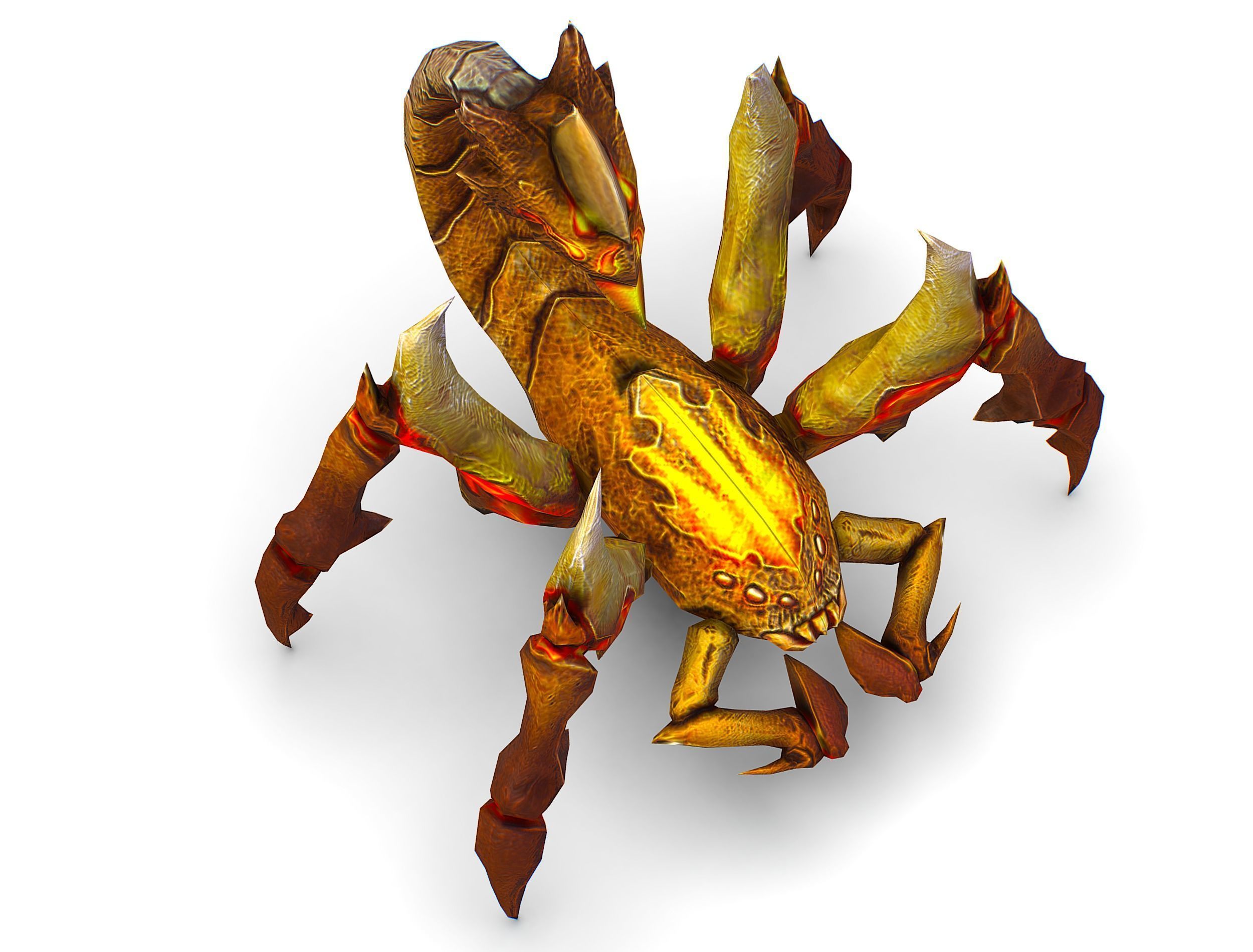 Low Poly Monster Yellow Scorpio Creature Low-poly 3D model_12