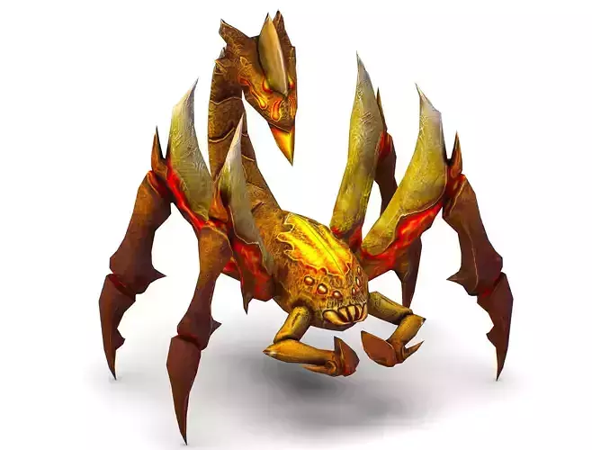 Low Poly Monster Yellow Scorpio Creature