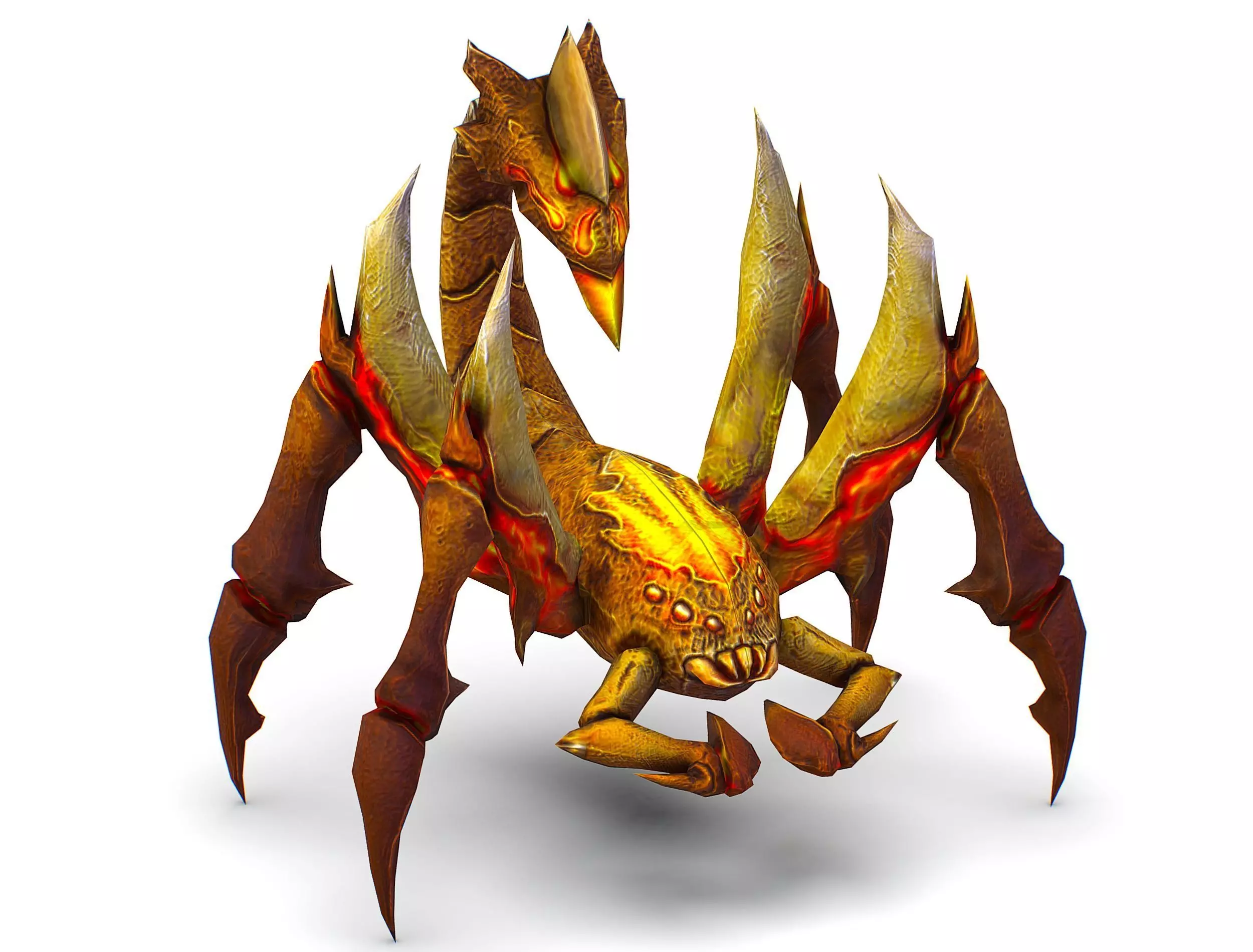 Low Poly Monster Yellow Scorpio Creature Low-poly 3D model_0