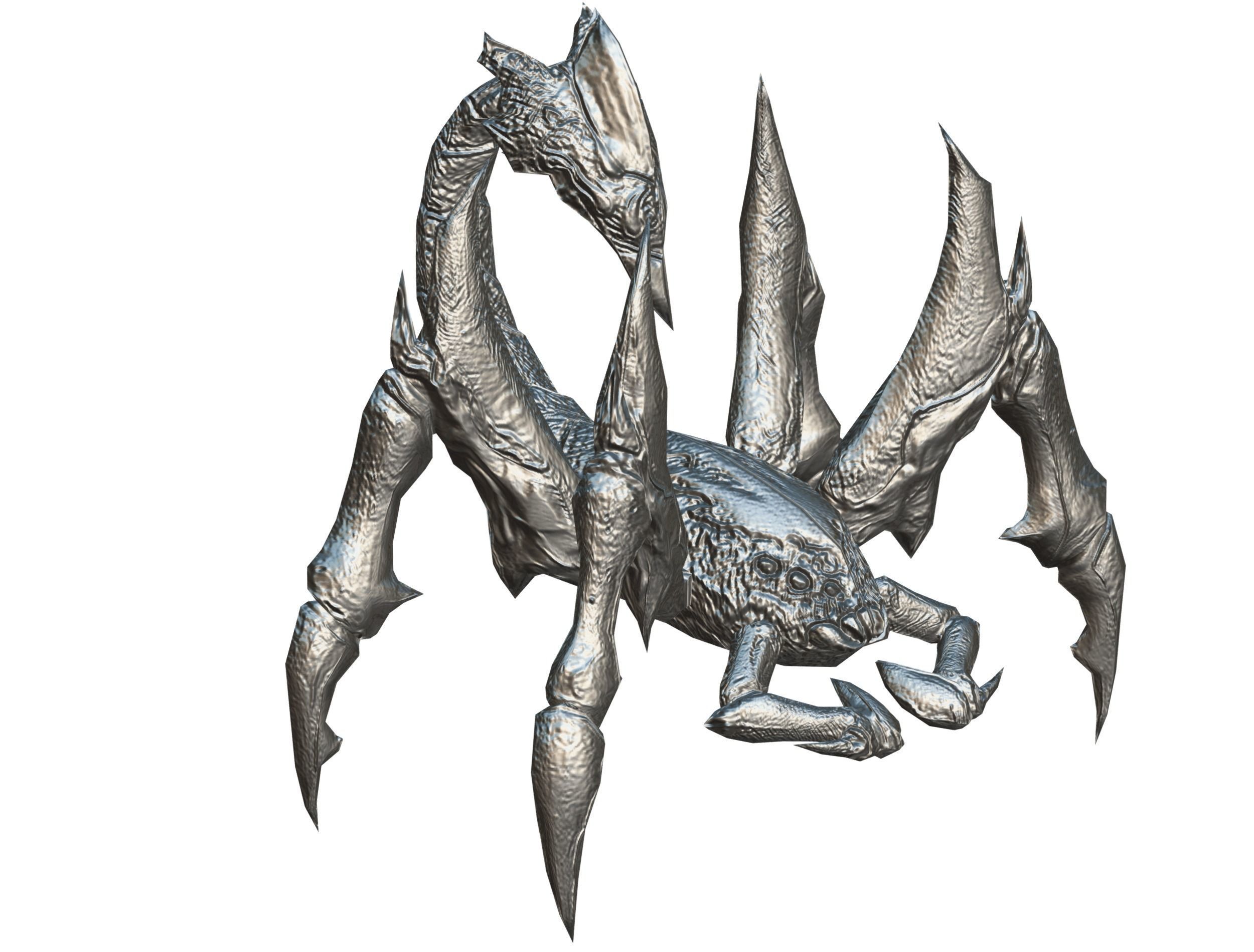 Low Poly Monster Yellow Scorpio Creature Low-poly 3D model_18