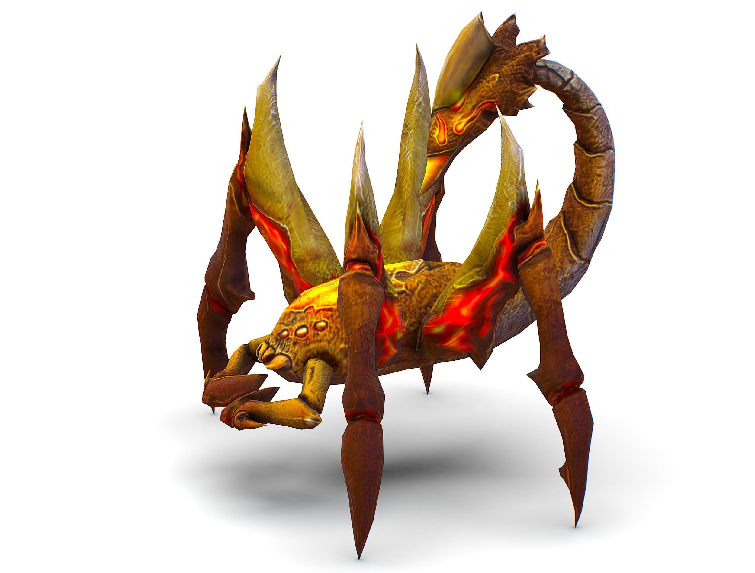 Low Poly Monster Yellow Scorpio Creature Low-poly 3D model_3