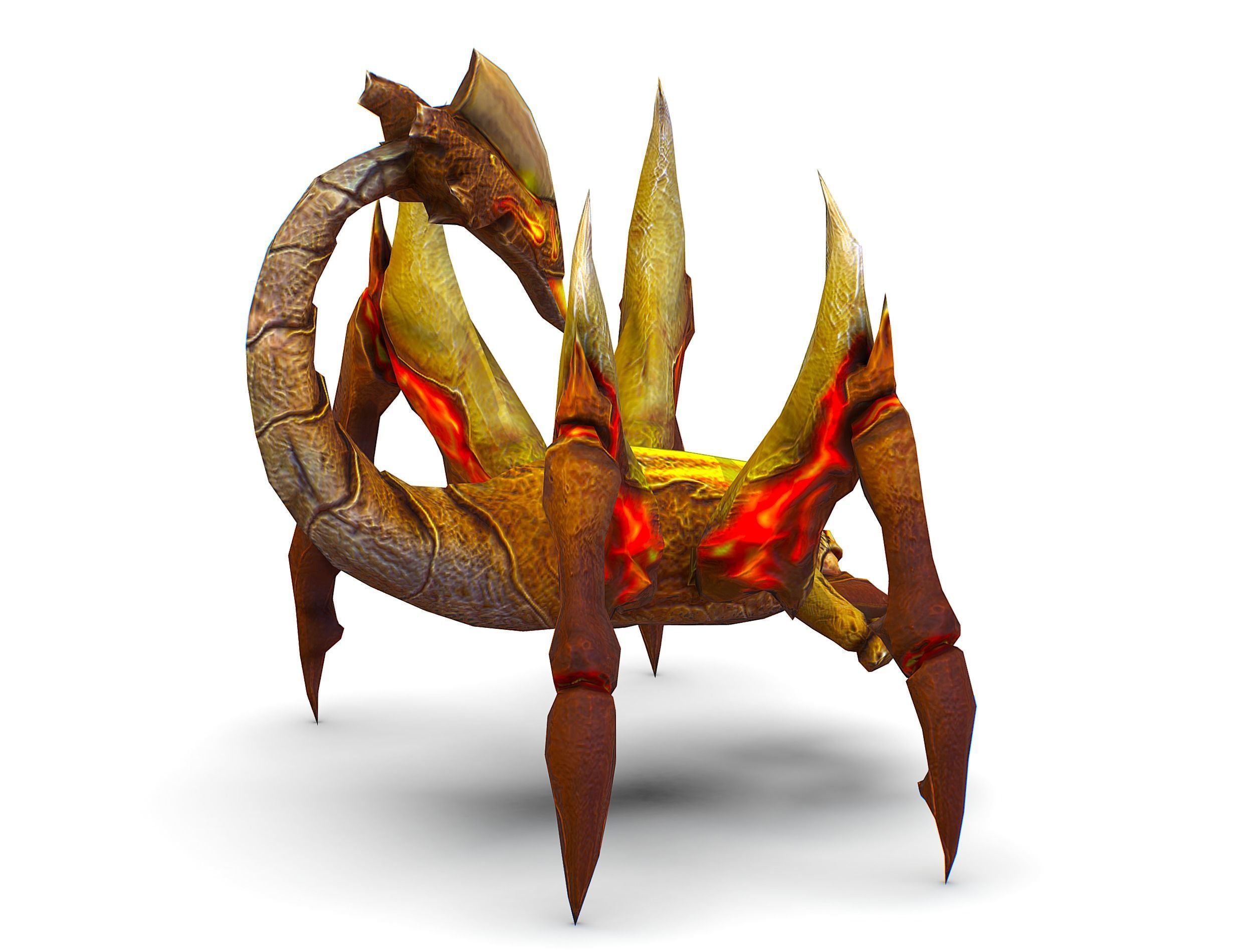 Low Poly Monster Yellow Scorpio Creature Low-poly 3D model_8