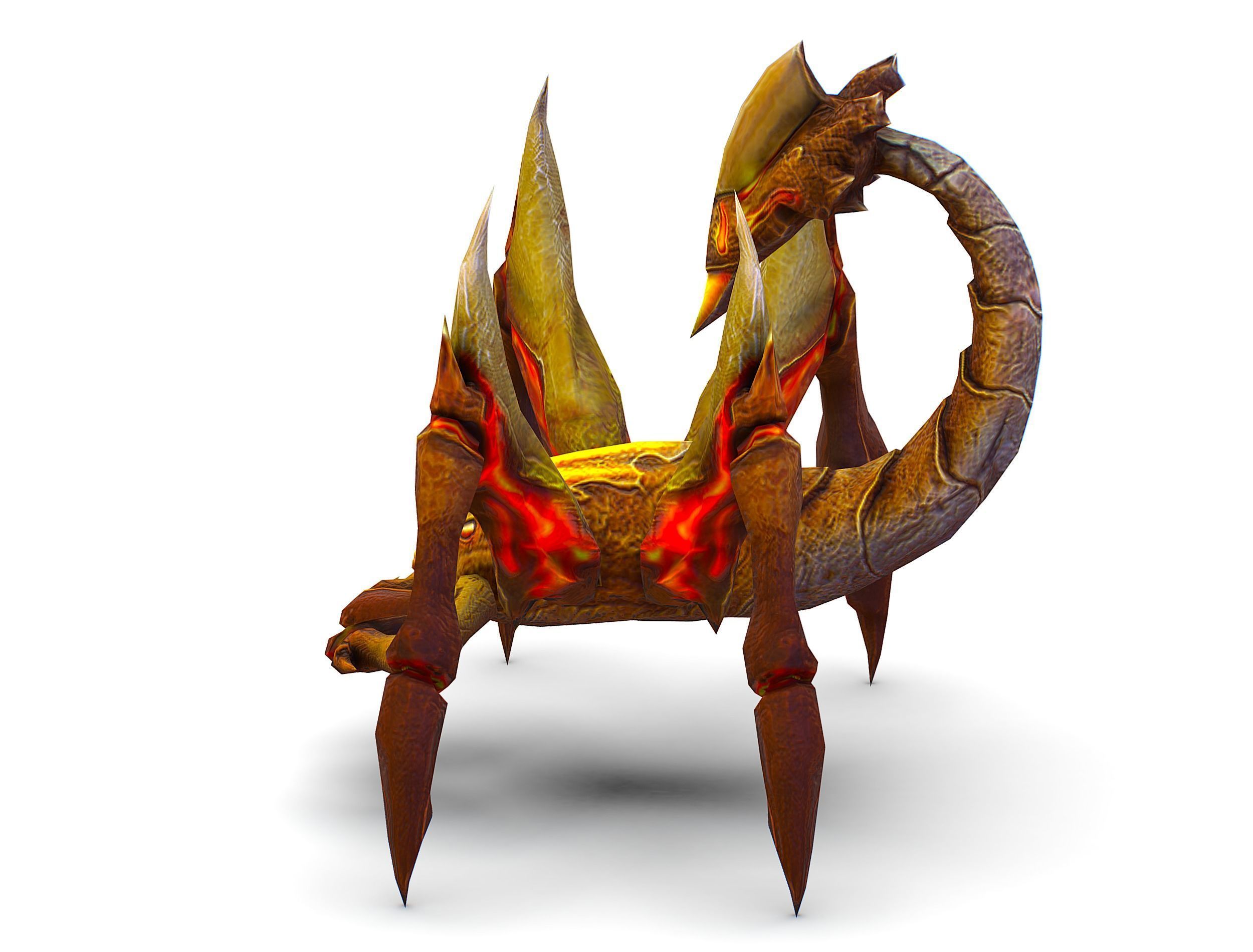 Low Poly Monster Yellow Scorpio Creature Low-poly 3D model_4